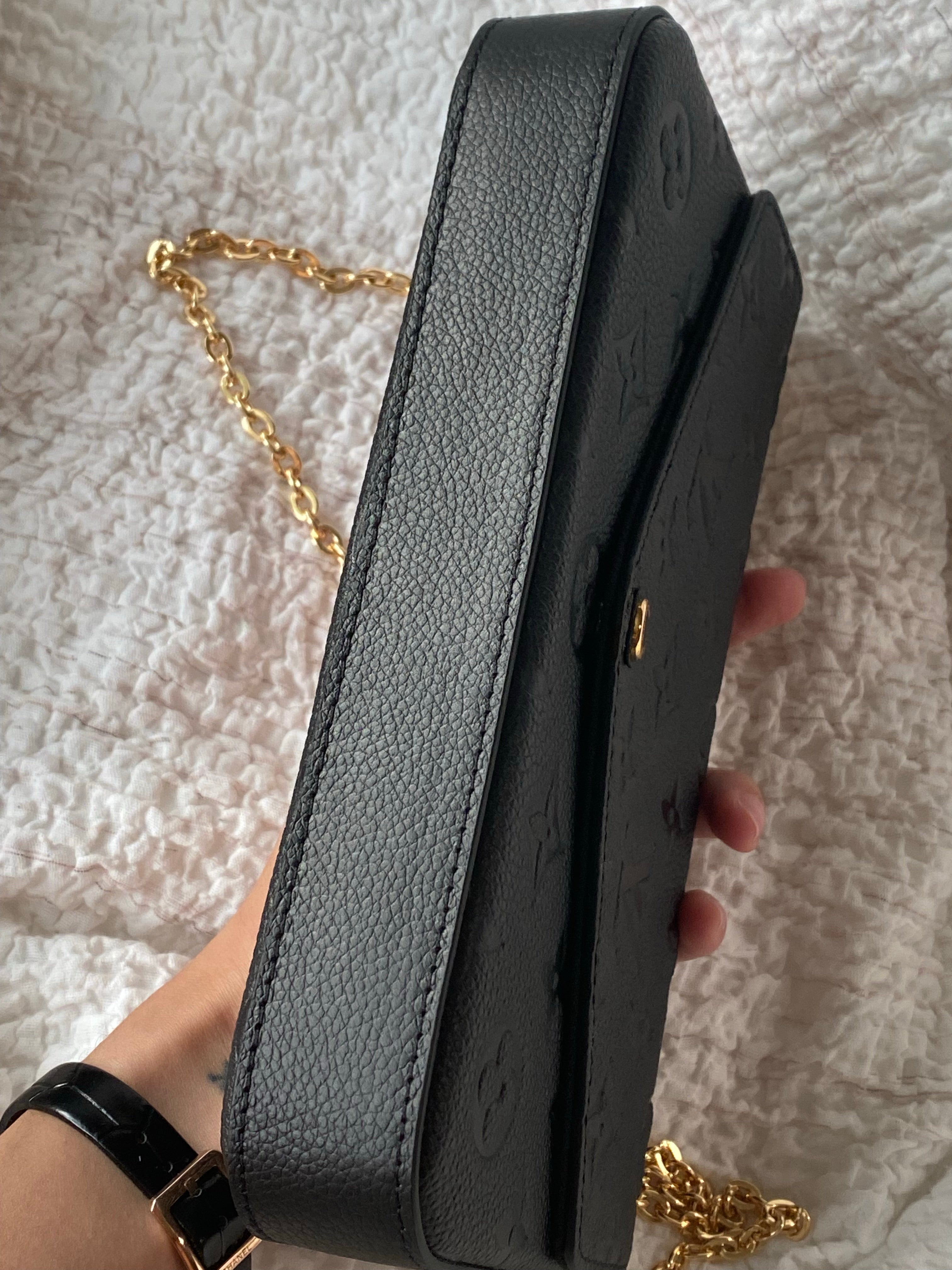 [TOP] Louis Vuitton LV £V Felicie Empreinte Pochette 21X12X3cm - Black