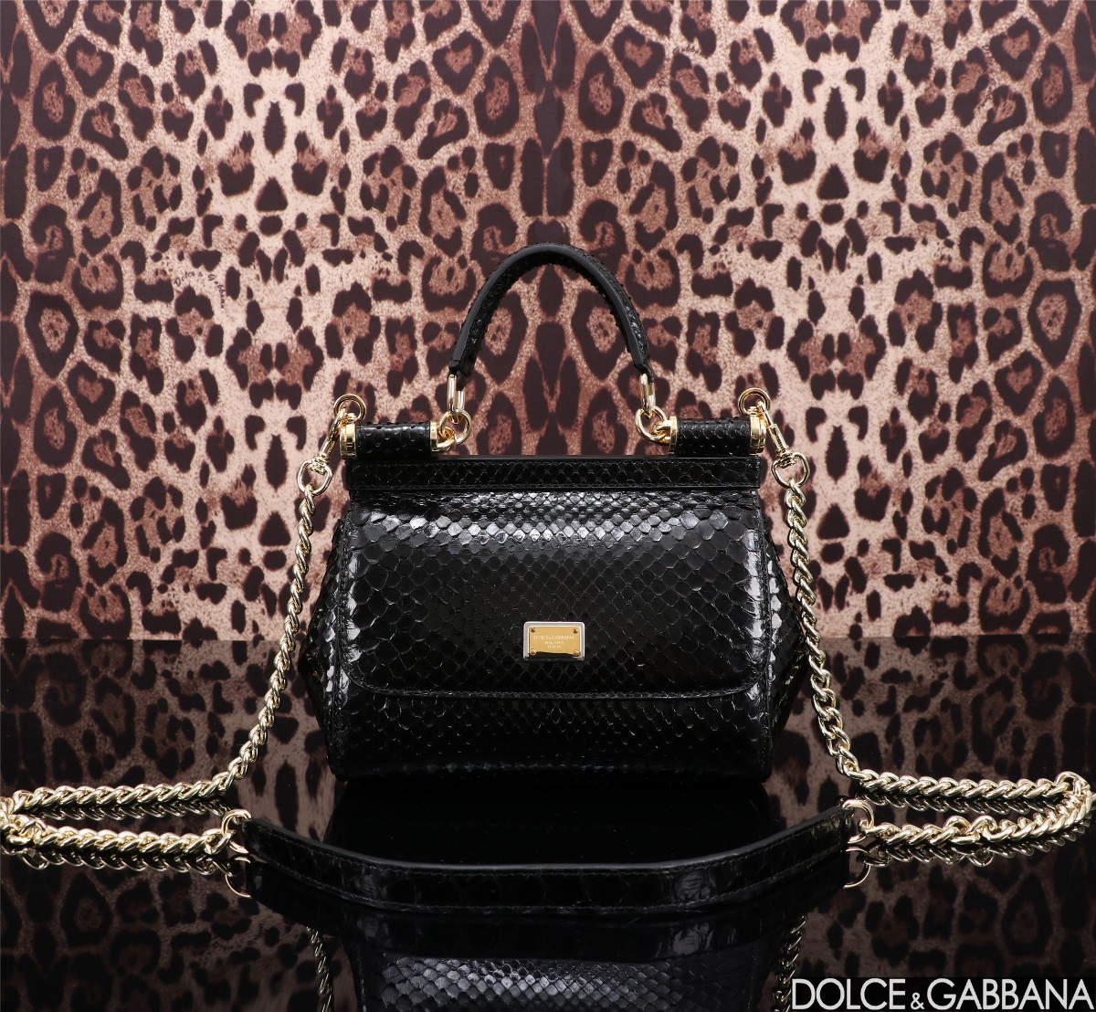 [TOP] Dolce & Gabbana D&G Snakeskin Sicily Bag 20*16*8cm - 3 Color