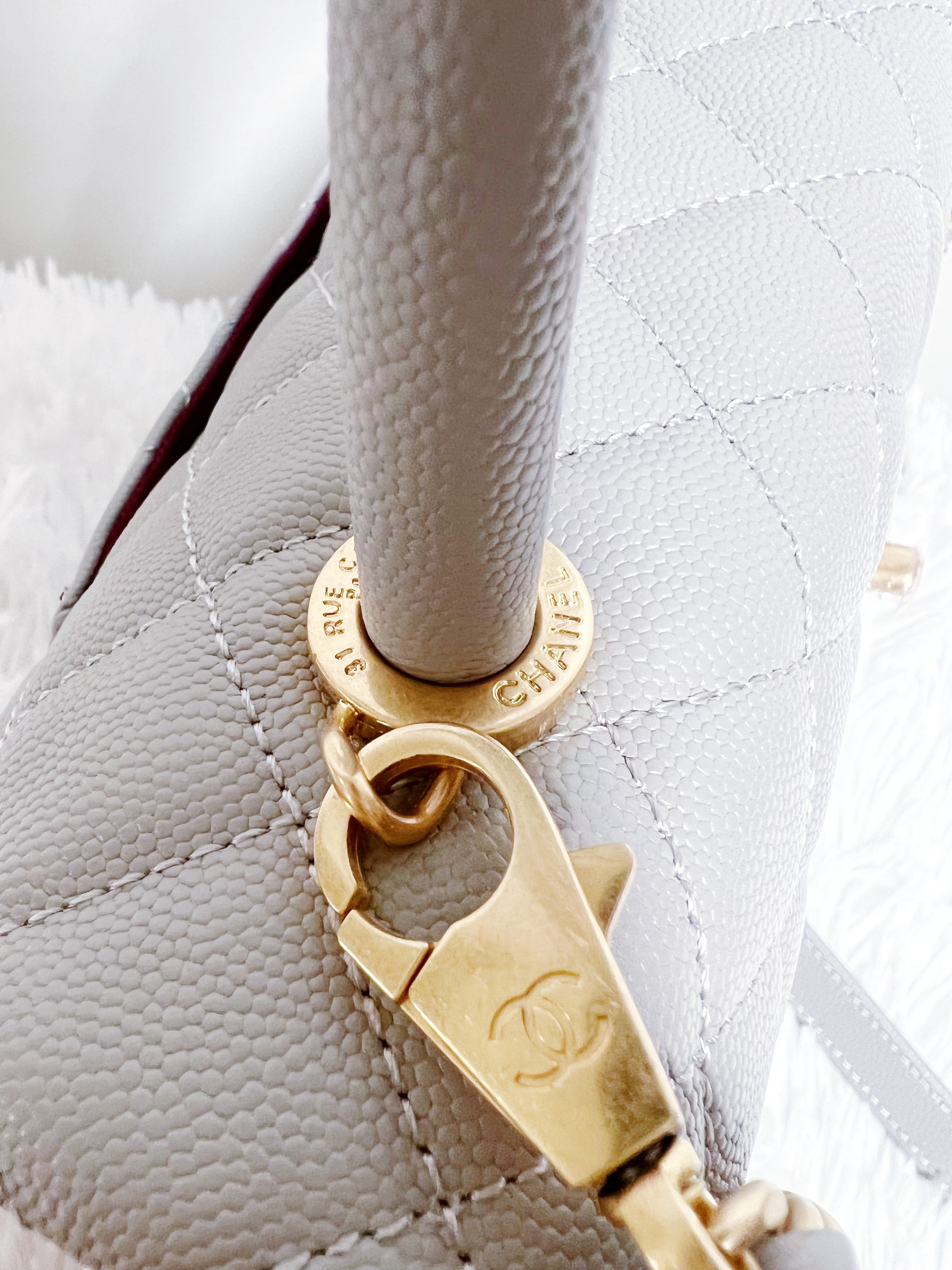 [TOP] Chanel Top Handle Medium Bag 18x29X12CM - Grey & GHW