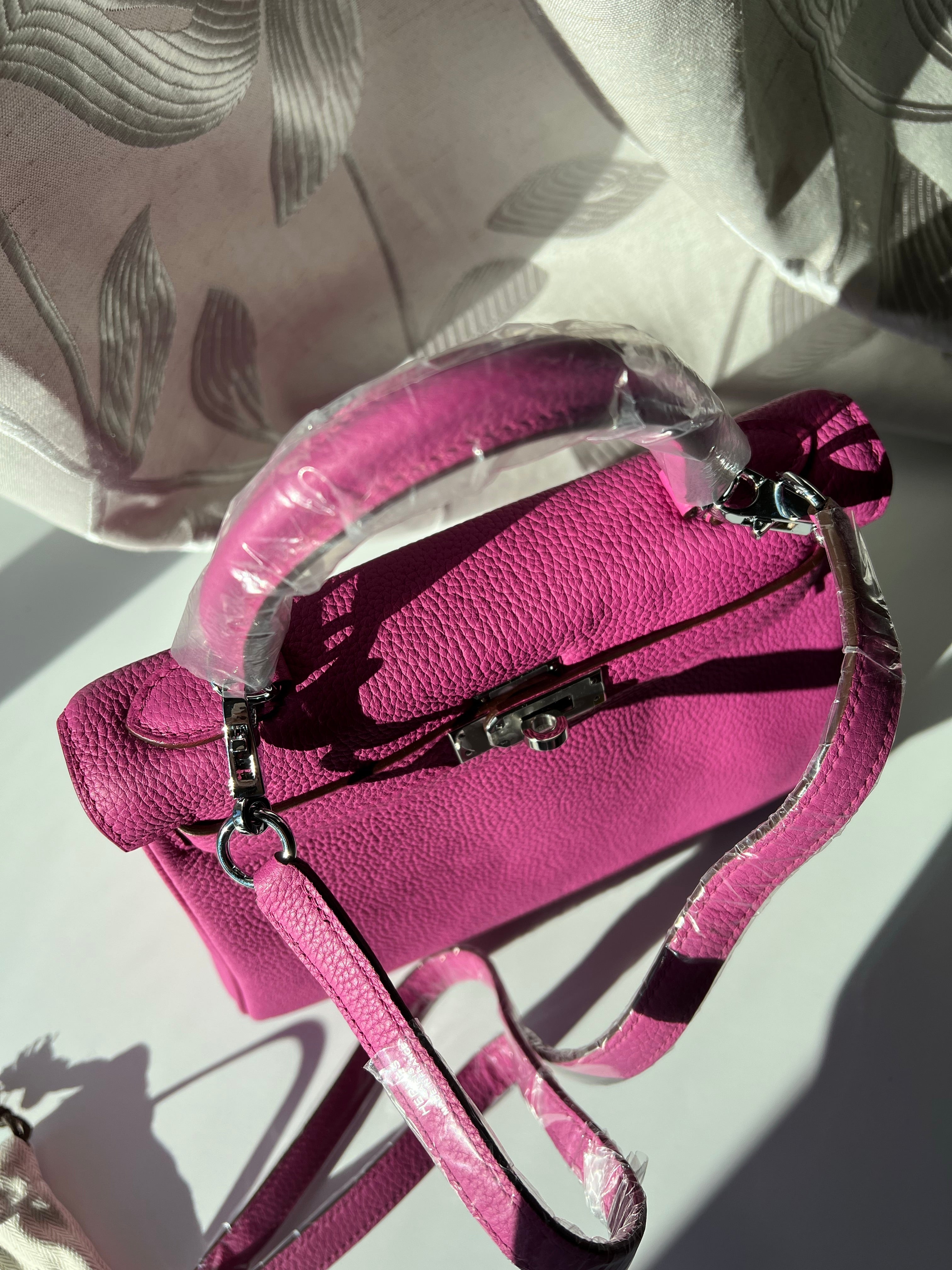 [TOP] HERMES Kelly Togo Leather 25cm - Rose Pourpre