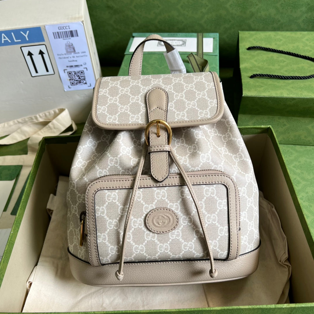 [TOP] GUCCI G*G Interlocking G Backpack - Cream