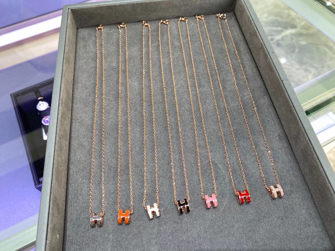 [TOP] HERMES Mini H Logo Necklace