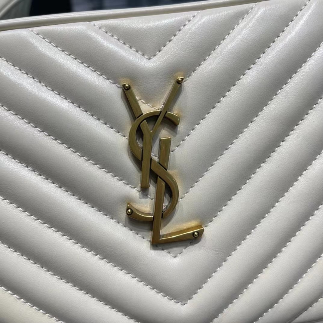 [TOP] Yves Saint Laurent YSL LouLou Camera Bag - White w GHW