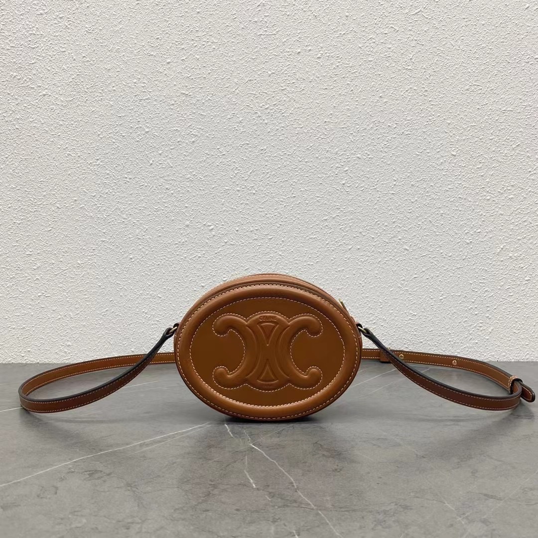 [TOP] CELINE Cuir Triomphe Oval Bag 16 X 12.5 X 4 cm - 3 Color