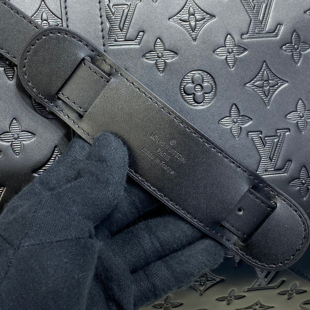 [TOP] Louis Vuitton LV Loui$ Vu!tt0n Keepall Travel Bag 50cm - Shadow Empreinte Black