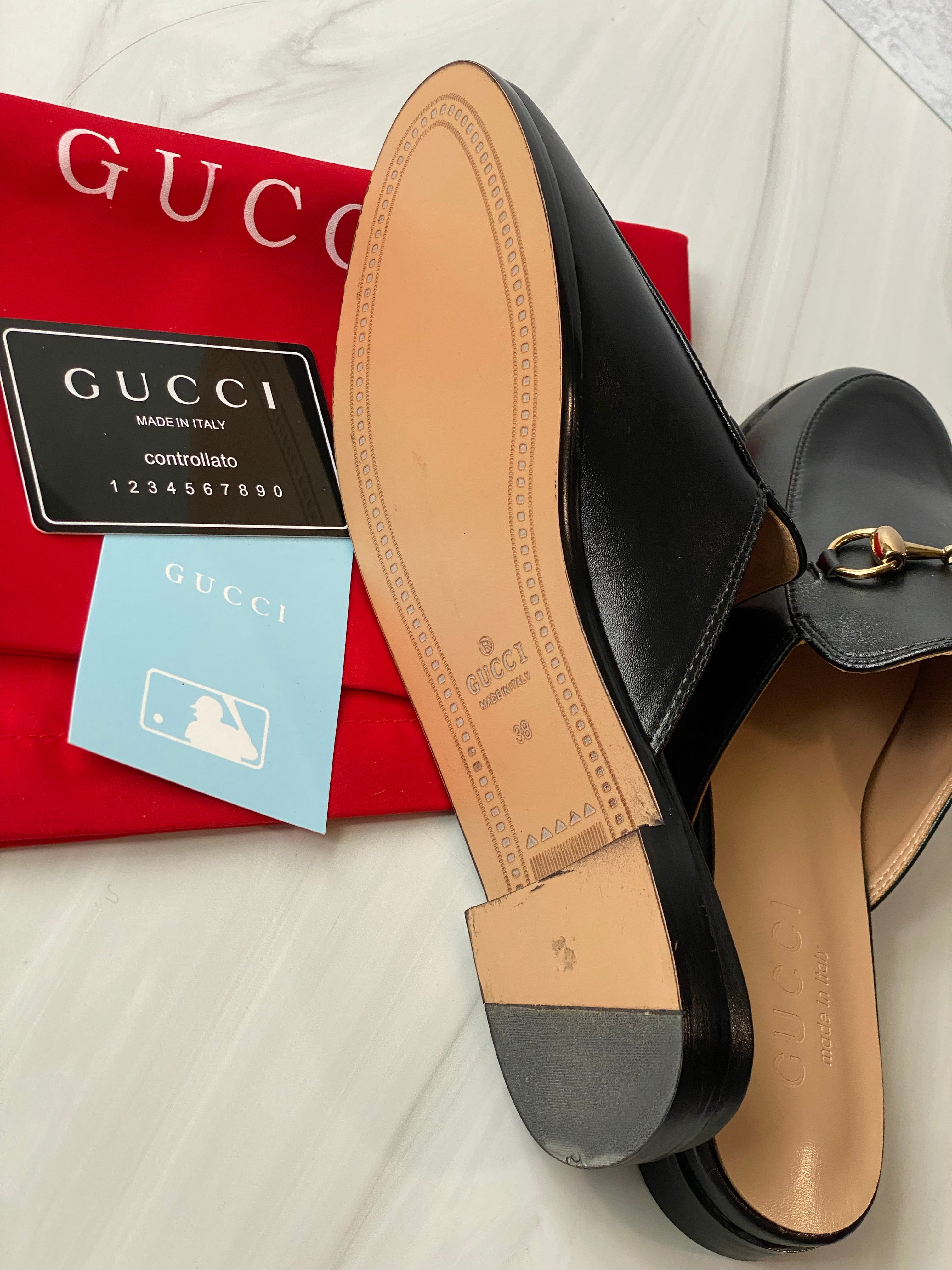 [TOP] GUCCI Princetown Mules Sandals - Black