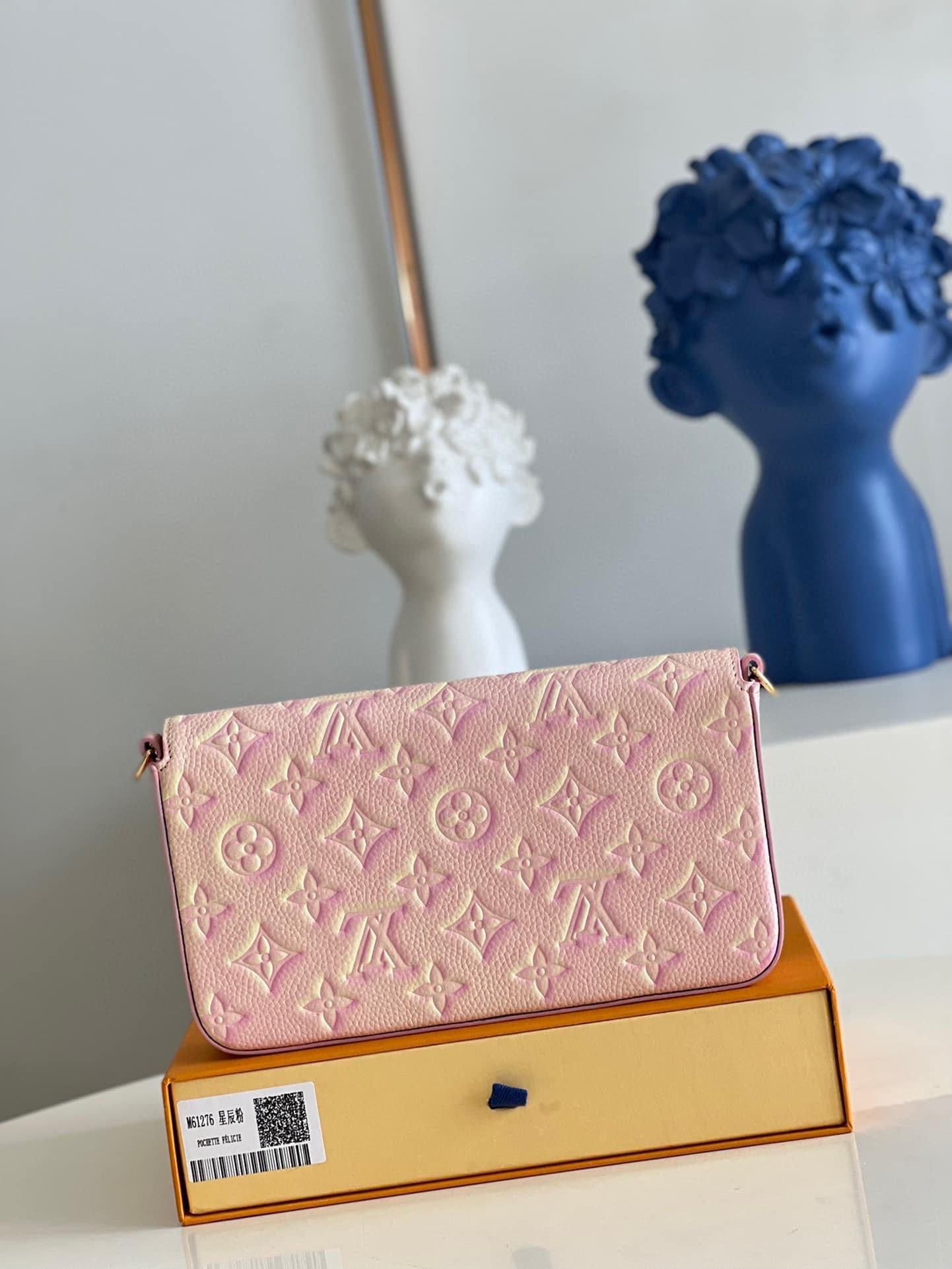 [TOP] Louis Vuitton LV Felicie Empreinte Stardust 21X12X3cm - Pink