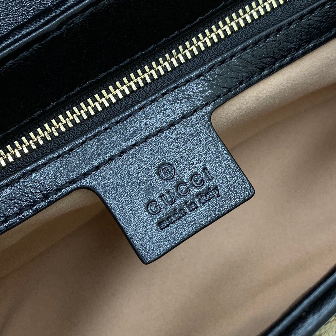 [TOP] GUCCI GG Marmont Bag Matelasse Canvas Small 26cm - Black