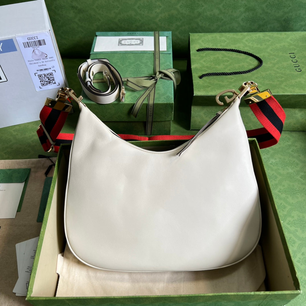 [TOP] GUCCI G*G Attache Large Shoulder Bag - White