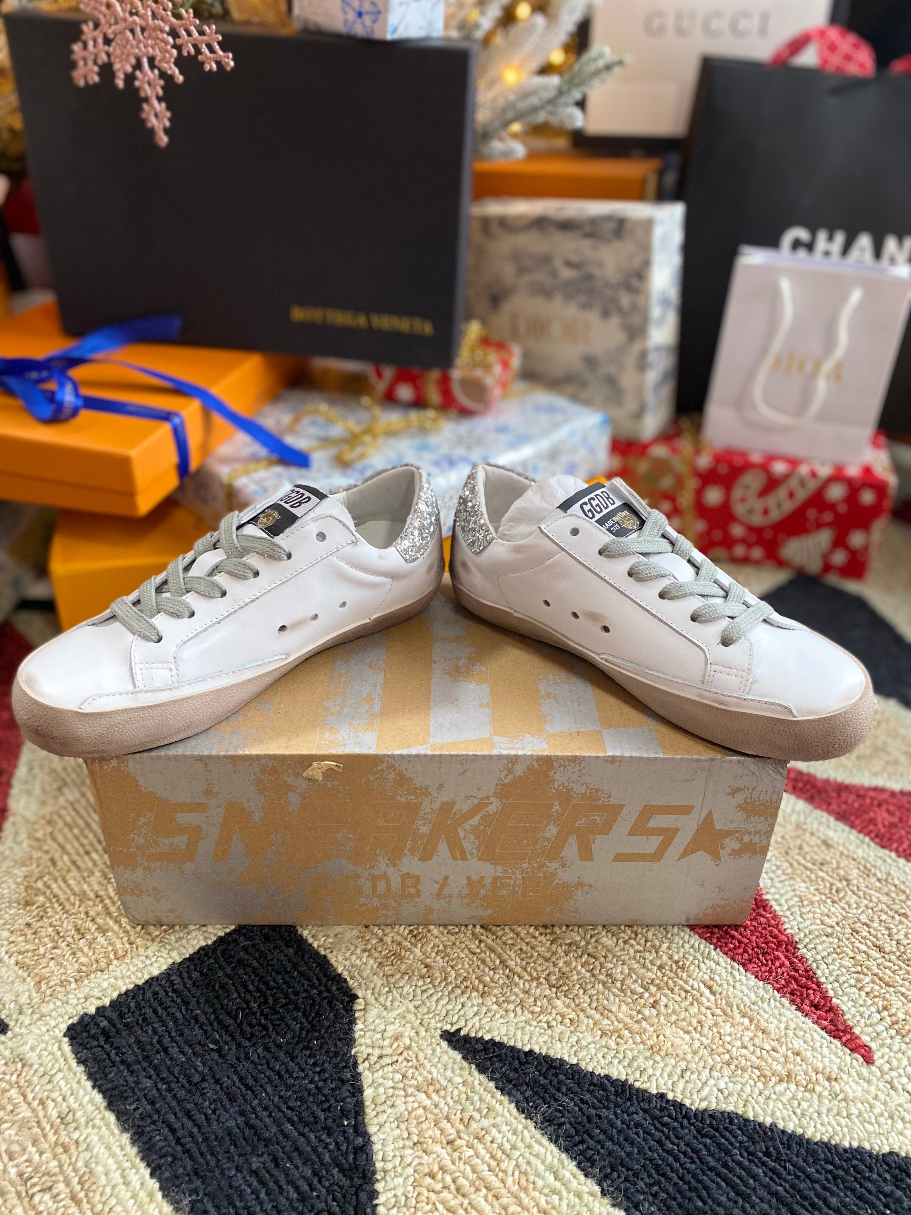 [TOP] GGDB Golden Goose Hi Star Sneakers - SILVER