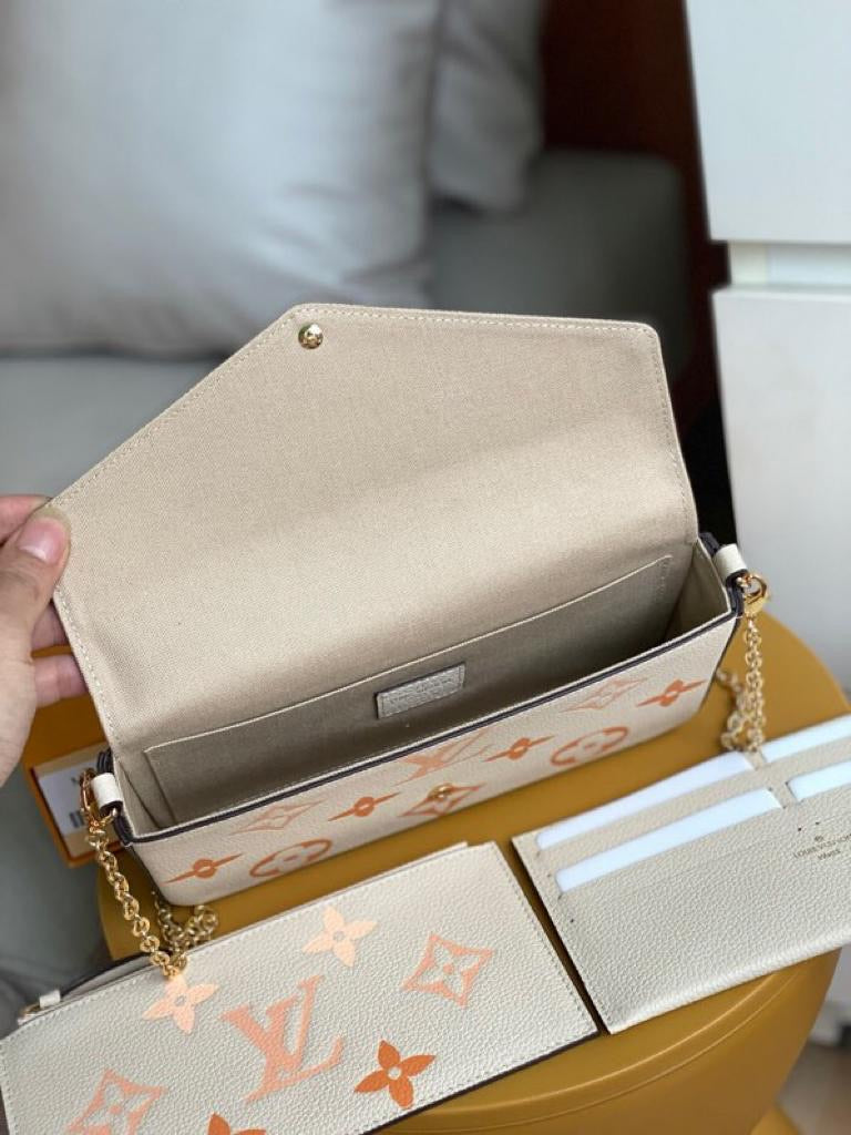 [TOP] Louis Vuitton LV £V Felicie Pochette By The Pool 21X12X3cm - Orange