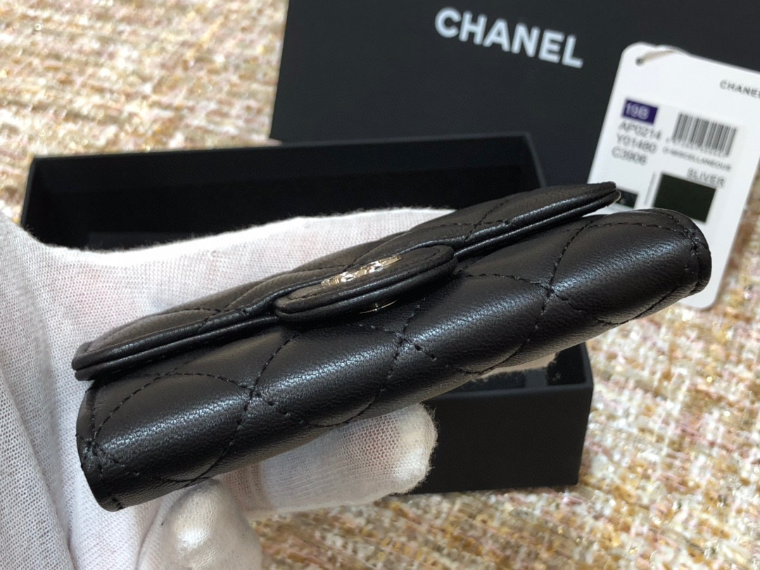 [TOP]CHANEL Classic Flap Cardholder Black 11x7cm - 4 Types