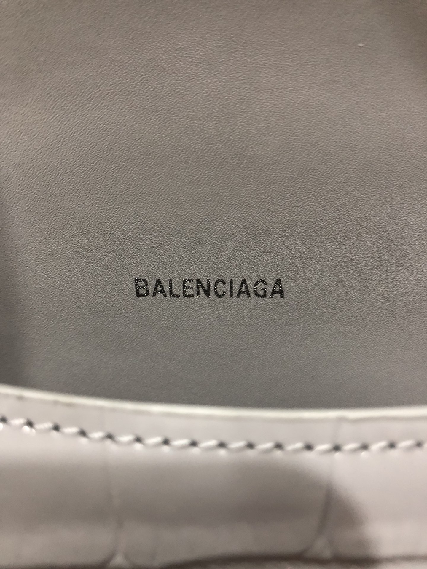 [TOP] BALENCIAGA Crocodile-Print Hourglass Bag 19/23cm - Gray