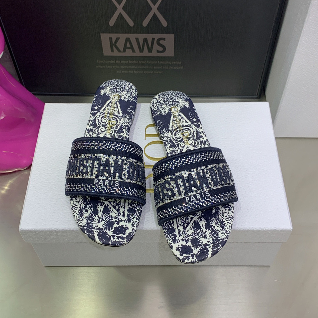 [TOP] Christian Dior Around the World Stella Embroidered Slides - 5 Colours