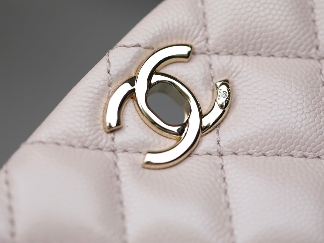 [TOP] CHANEL CoCo Handle Bag Small 19cm - Light Pink & GHW