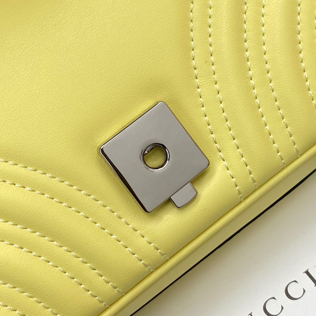 [TOP] GUCCI GG Marmont Bag Matelasse Mini 22cm - Yellow