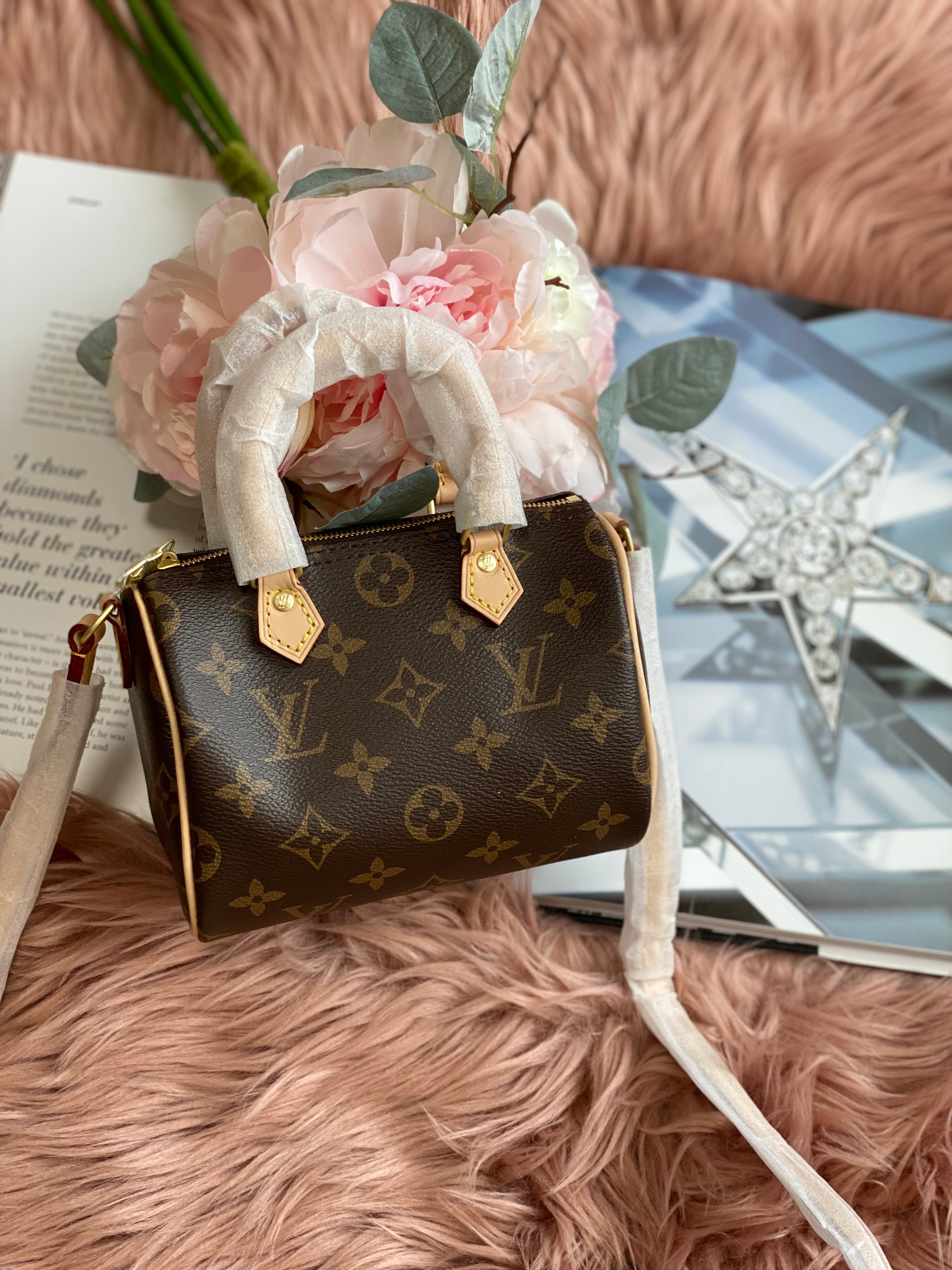 [TOP] Louis Vuitton LV Monogram Speedy Mini Bag 16x12.5x10cm-Brown