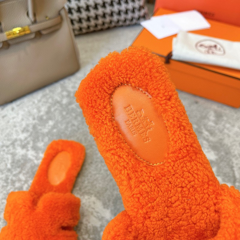[TOP] HERMES Oran Shearling Sandals - Collection
