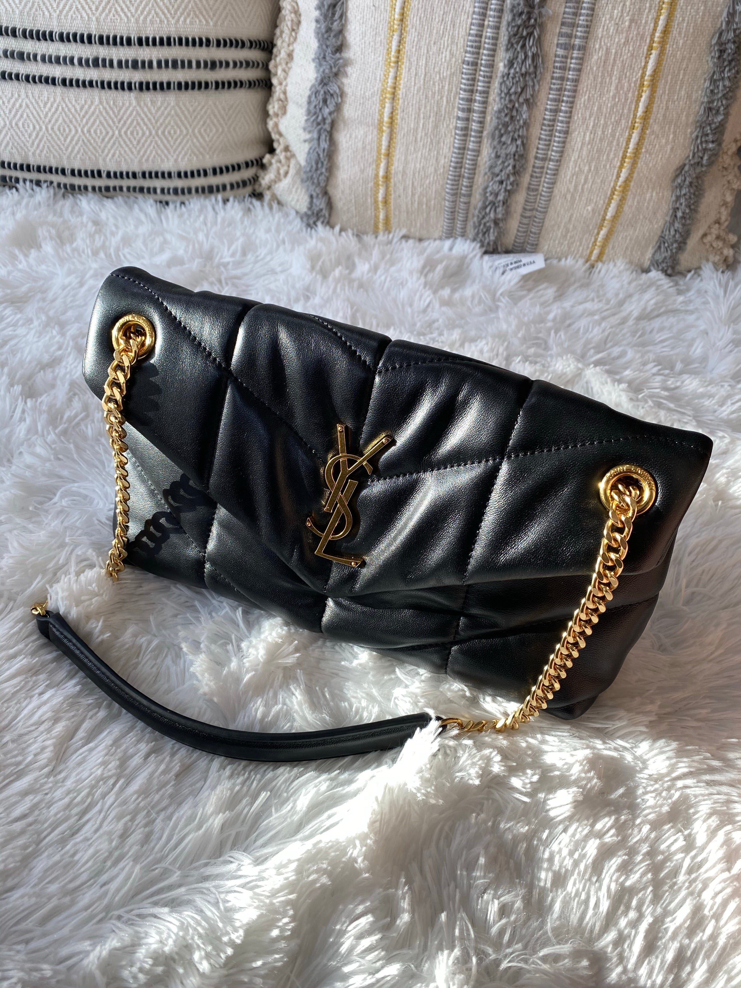 [TOP] Yves Saint Laurent YSL Loulou Puffer Small - Black