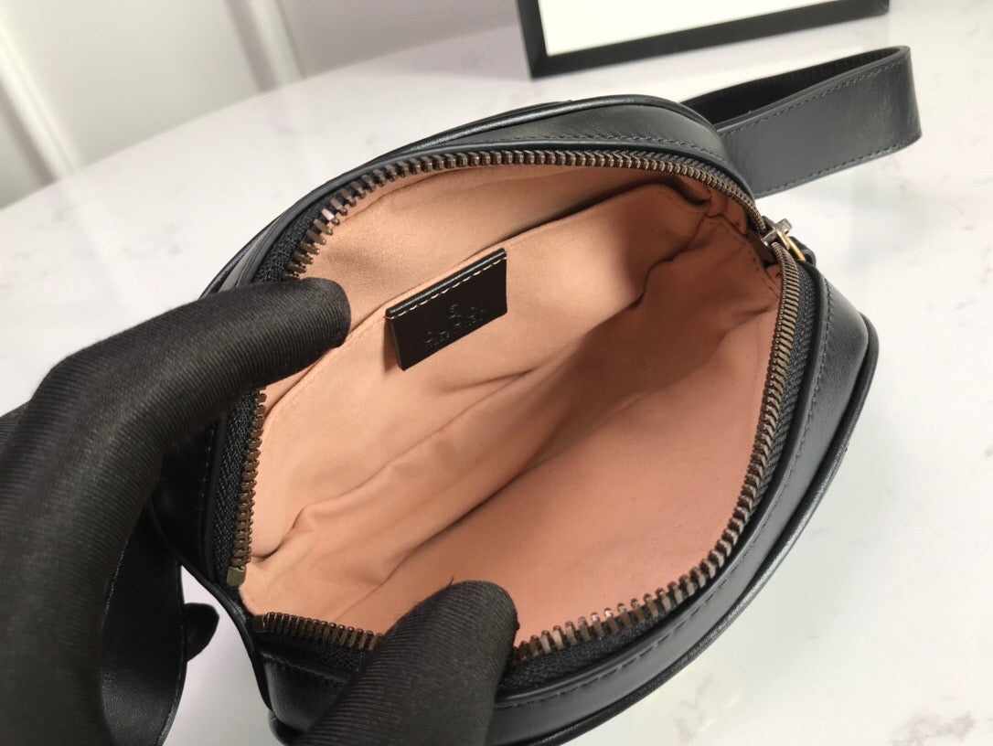 [TOP] GUCCI GG Marmont Belt Bag - Black