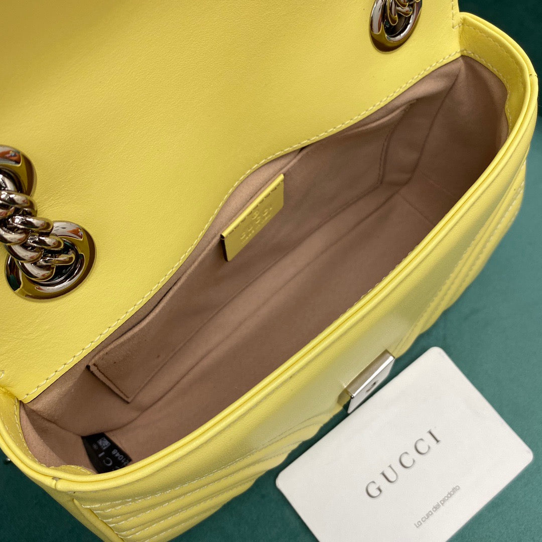 [TOP] GUCCI GG Marmont Bag Matelasse Mini 22cm - Yellow