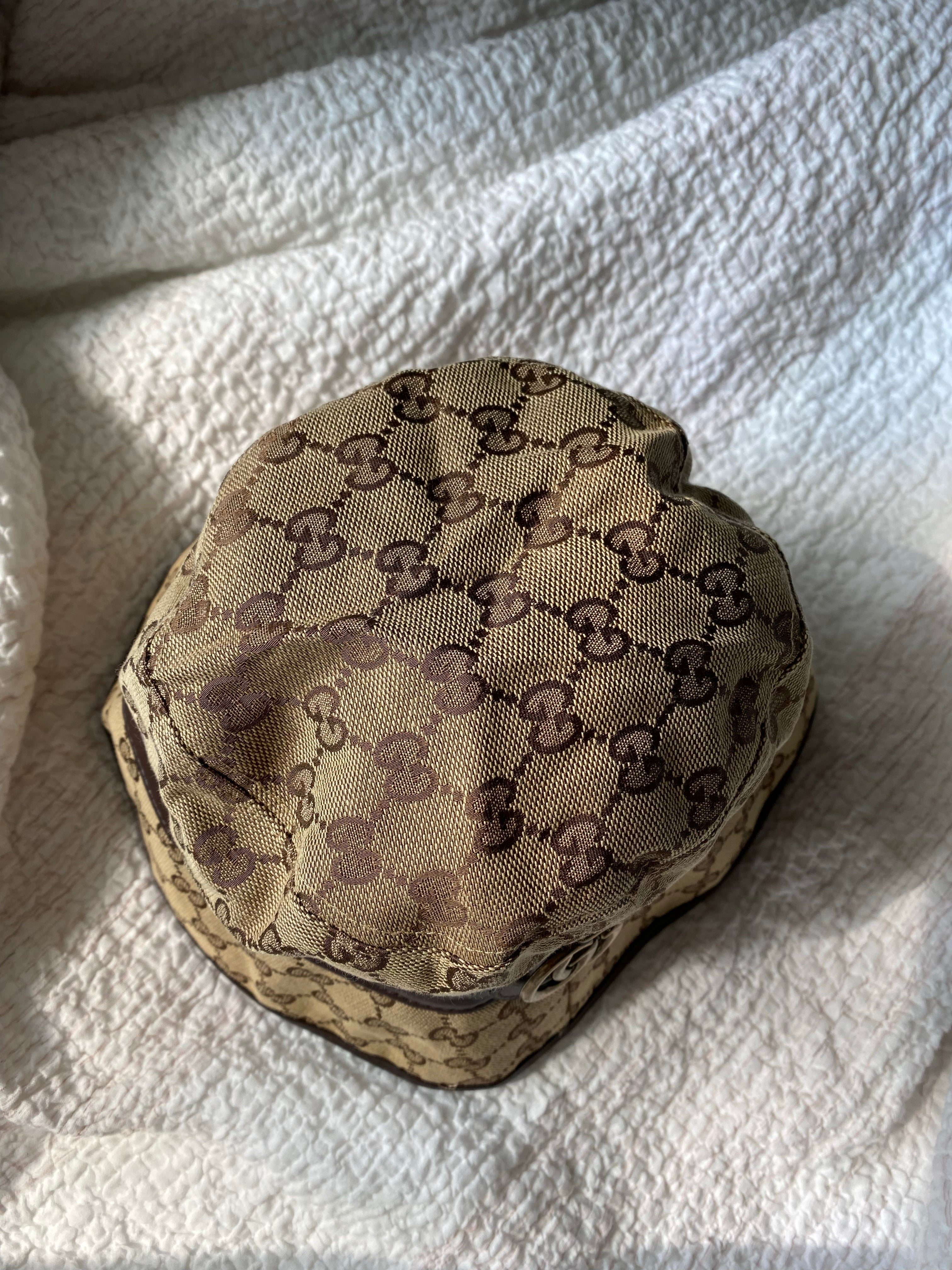 [TOP] GUCCI Supreme Bucket Hat with Logo - Brown