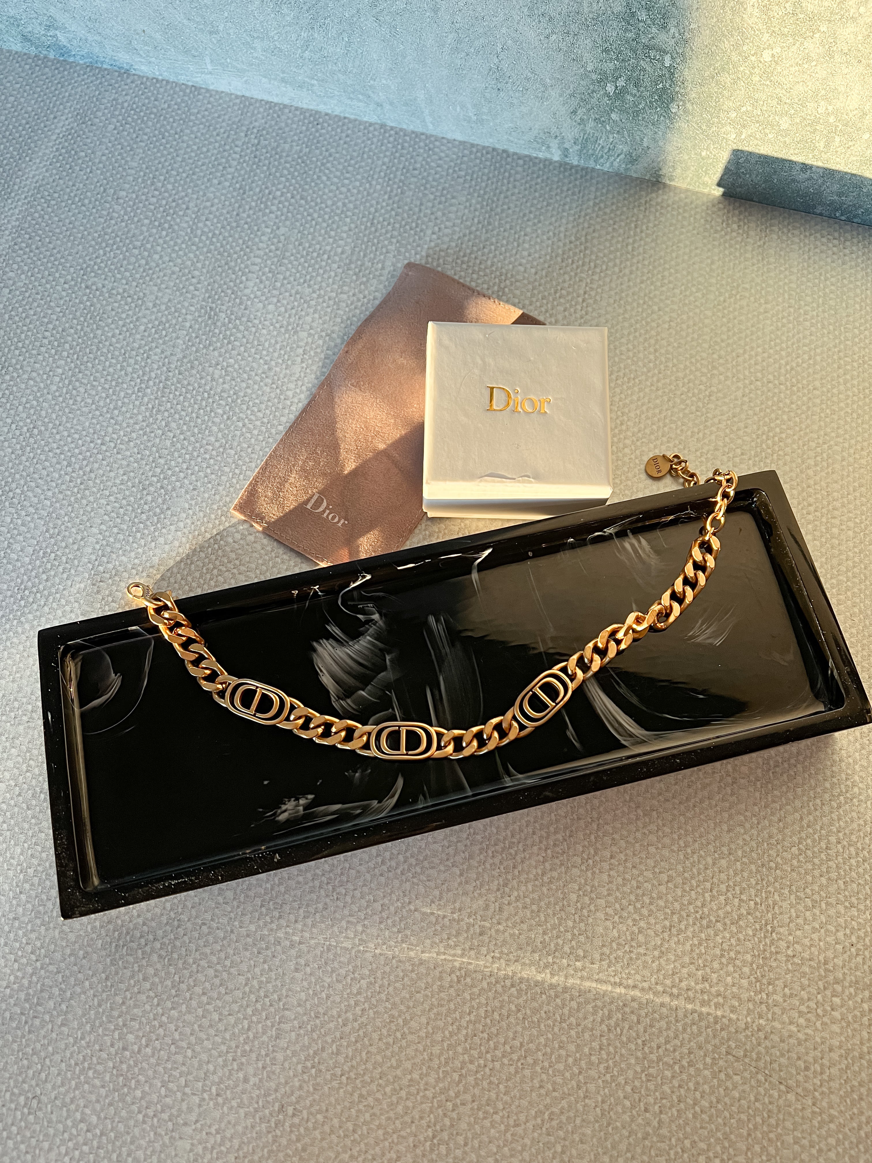 [TOP] Christian Dior 30 Montaigne Necklace Choker - Gold
