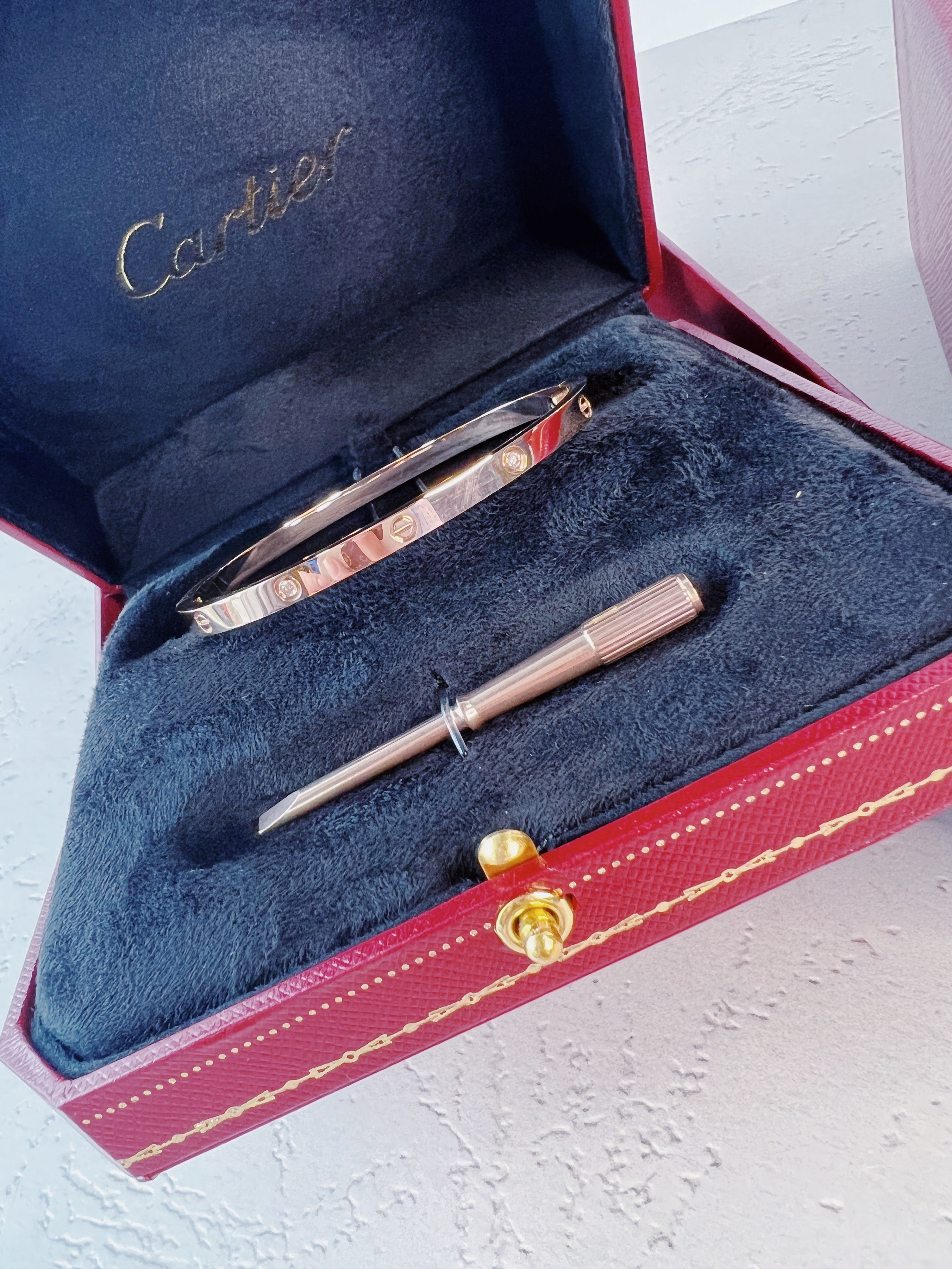 [TOP] Cartier Love Thin Bracelet  - Rose Gold