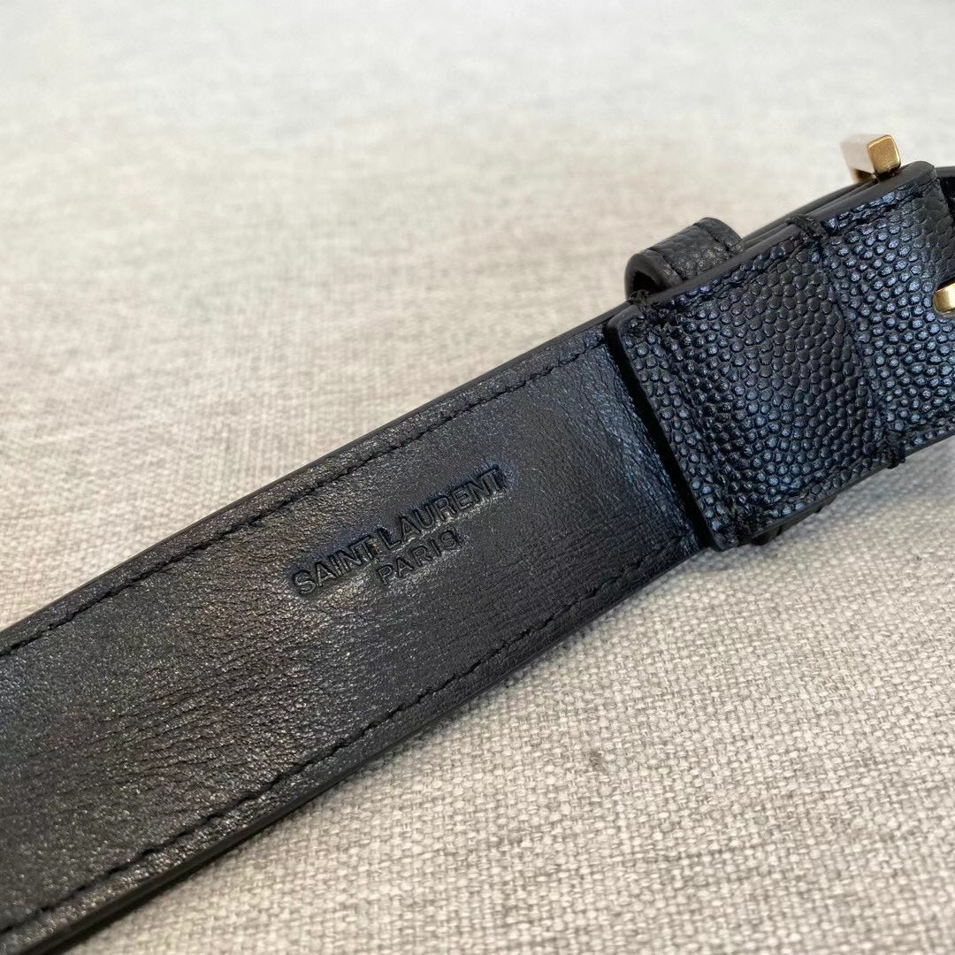 [TOP] Yves Saint Laurent YSL Monogram Belt Bag Caviar Skin - Black w GHW