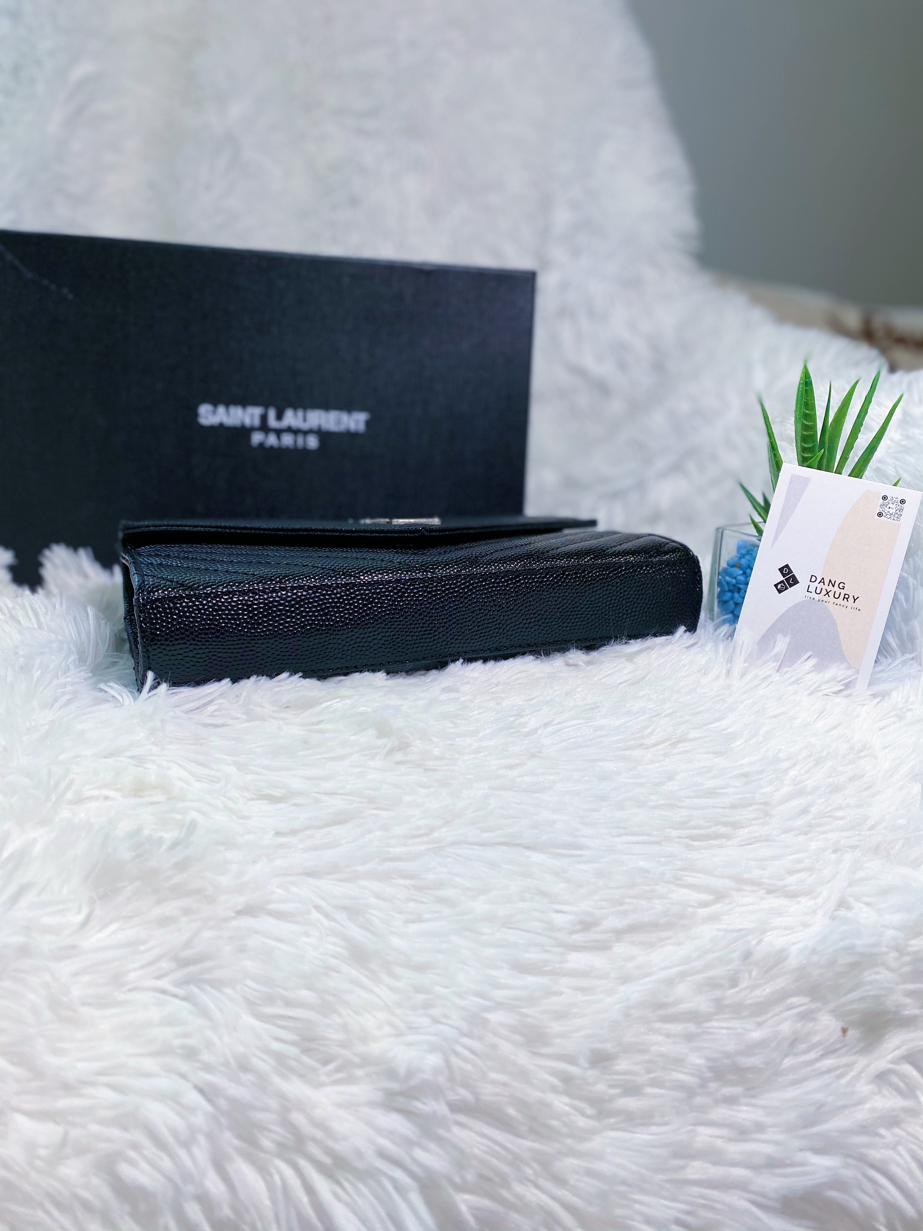 [TOP] Yves Saint Laurent YSL Monogram WOC Grain Leather - BLACK