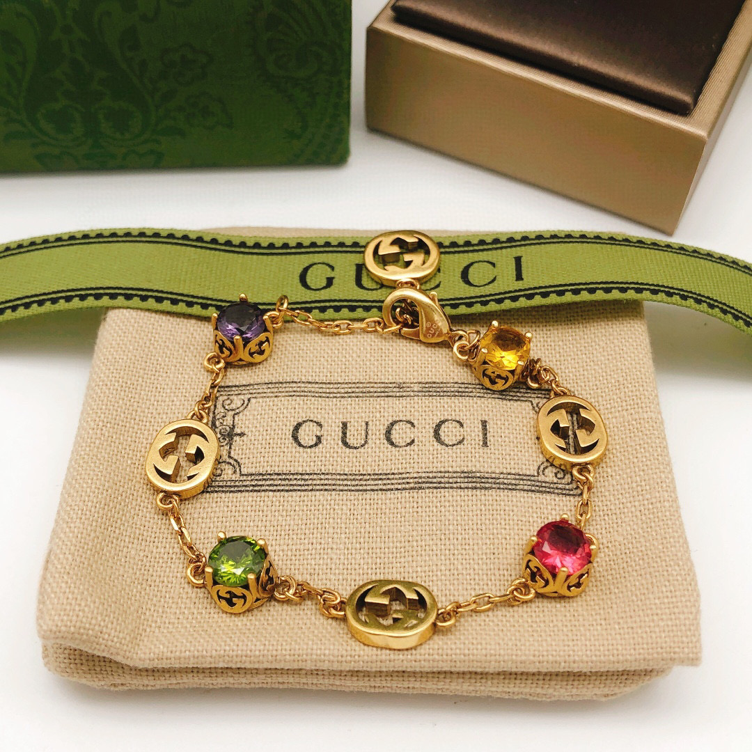 [TOP] GUCCI Colourful Gems Bracelet