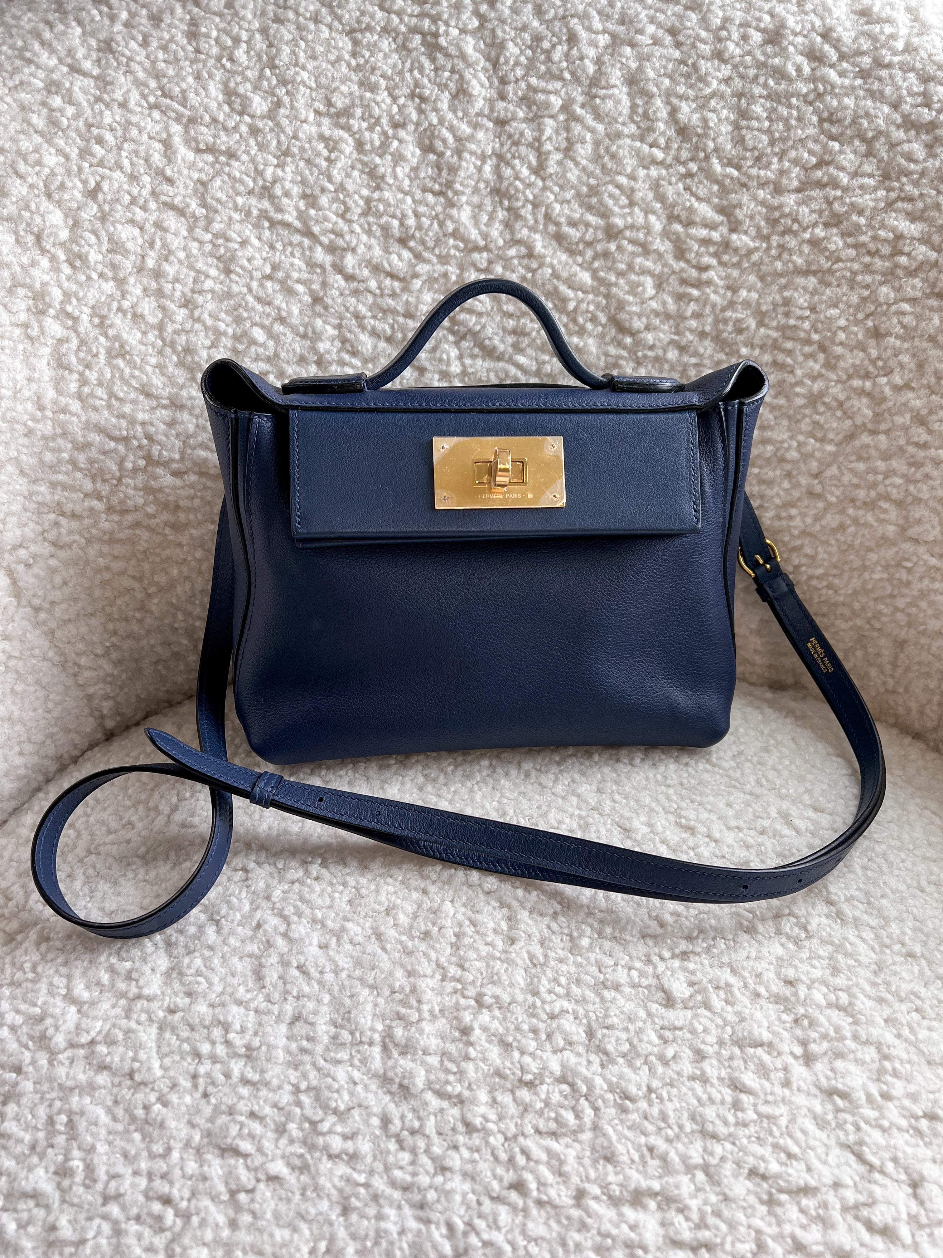 [TOP] HERMES 24/24 Mini Evercolor Bag - Blue Encre w GHW