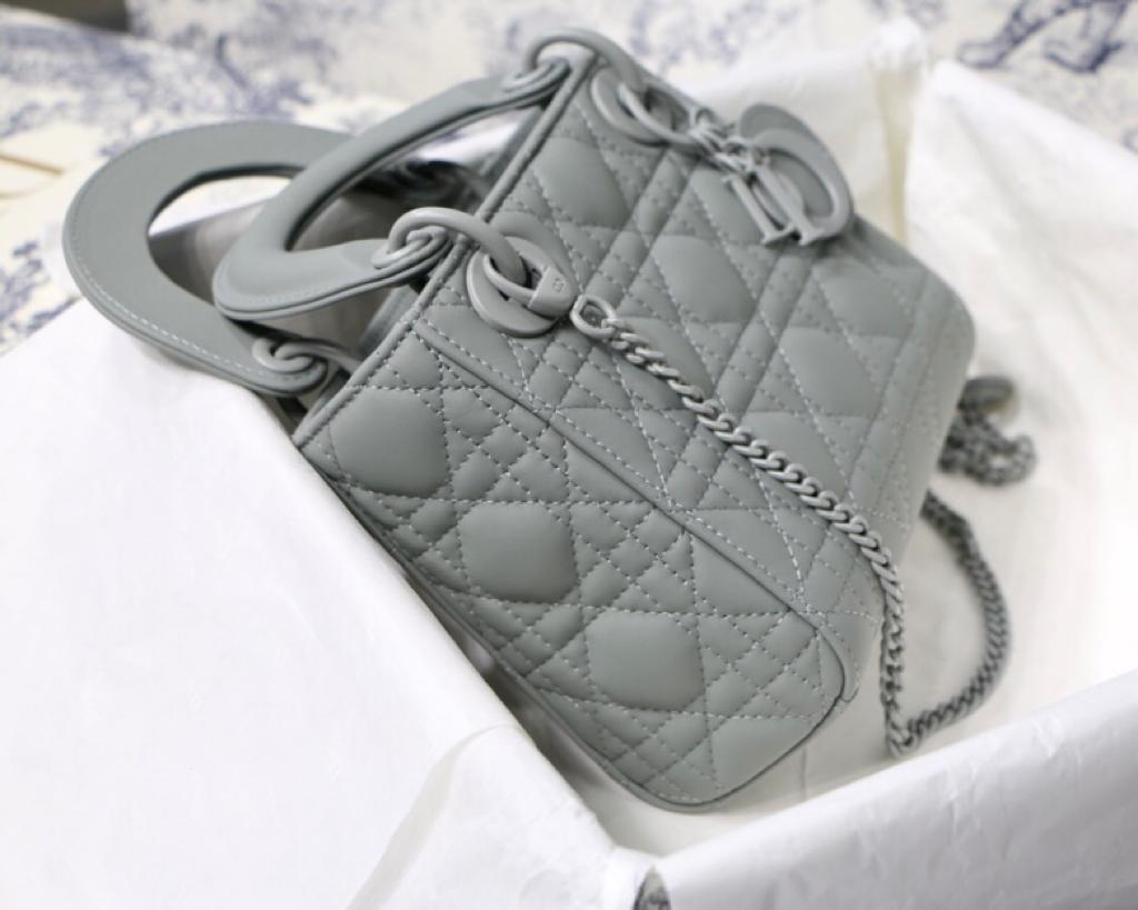 [TOP] Christian Dior Lady Christian Dior Bag Matte Mini - Grey