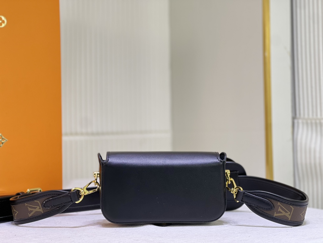 [TOP] Louis Vuitton LV Officier handbag with cowhide and Monogram canvas 17x10x4.5CM