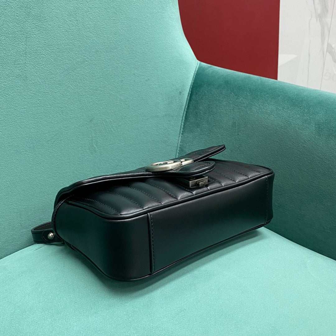 [TOP] GUCCI GG Marmont Bag Mini 22cm - Black w SHW