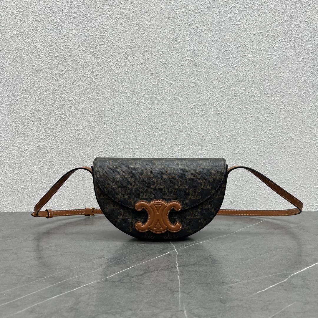 [TOP] CELINE Mini Besace Cuir Triomphe Bag 23～13.5～6