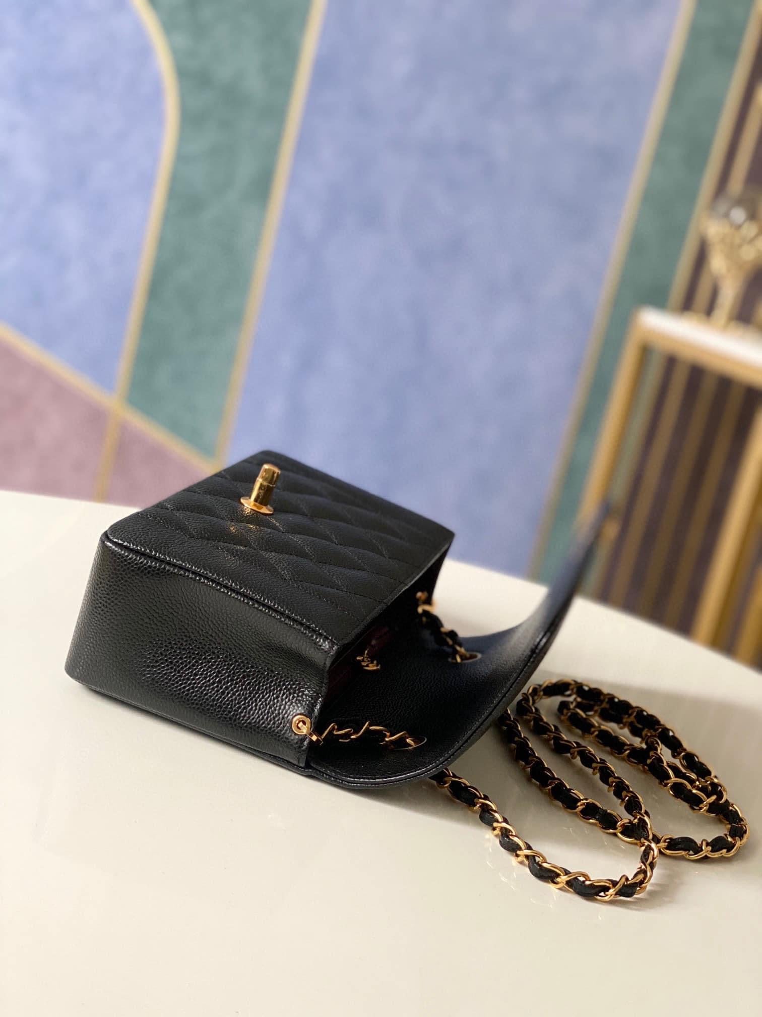 [TOP] CHANEL Diana Small Flap Bag - Black & GHW