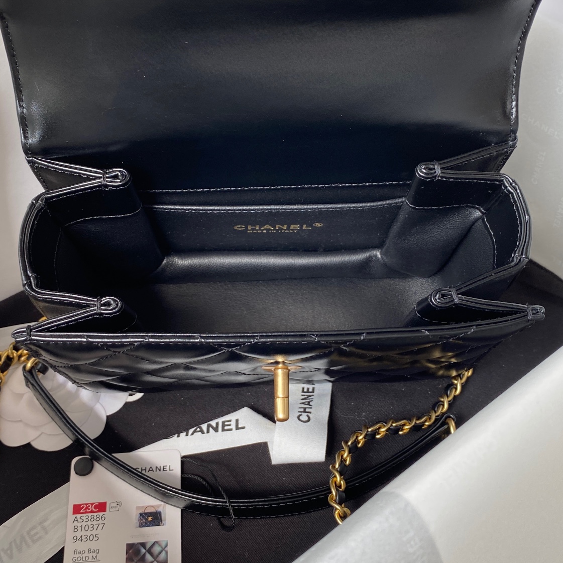 [TOP] CHANEL Mini CoCo Handle Bag 20X14X7.5cm - Black & GHW