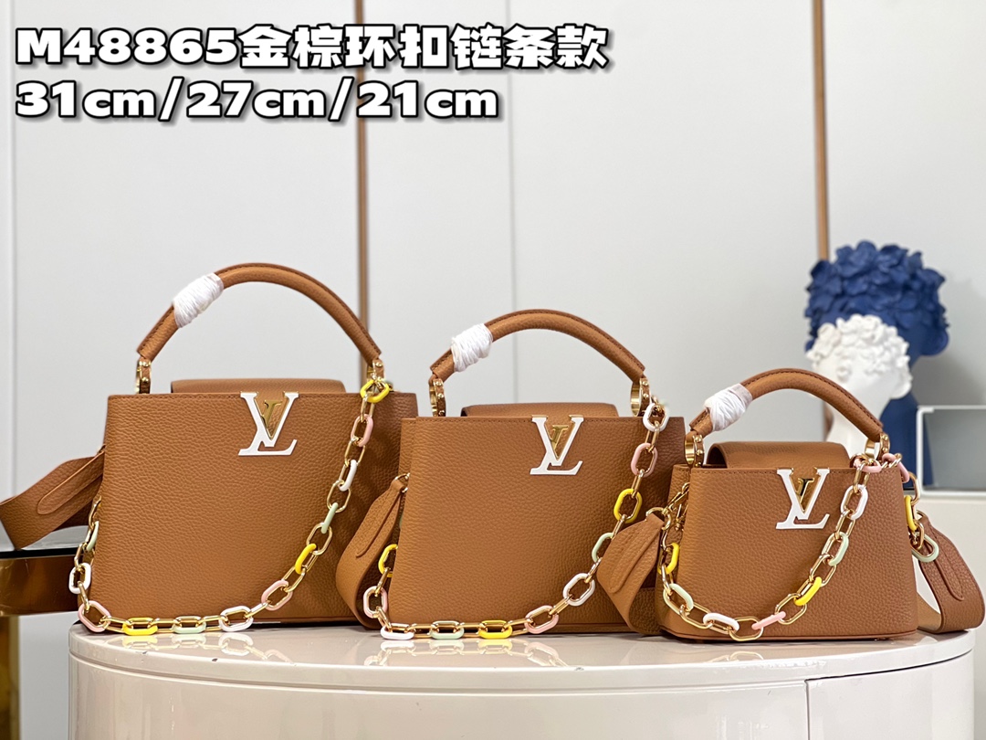 [TOP] Louis Vuitton LV Capucines Bag 3 Sizes- Brown