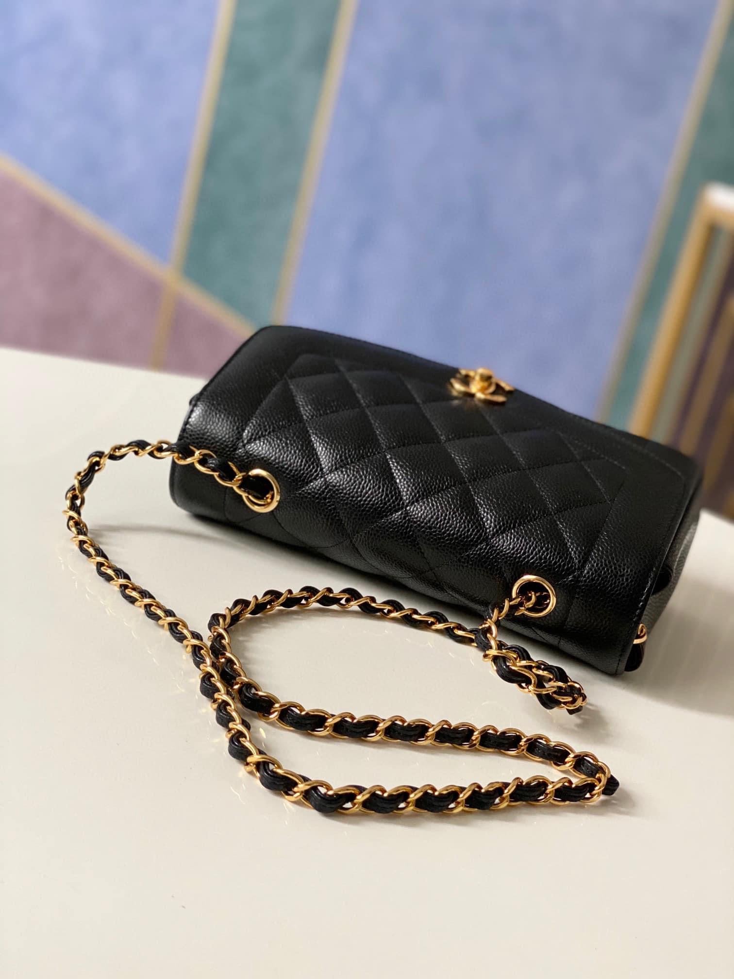 [TOP] CHANEL Diana Small Flap Bag - Black & GHW