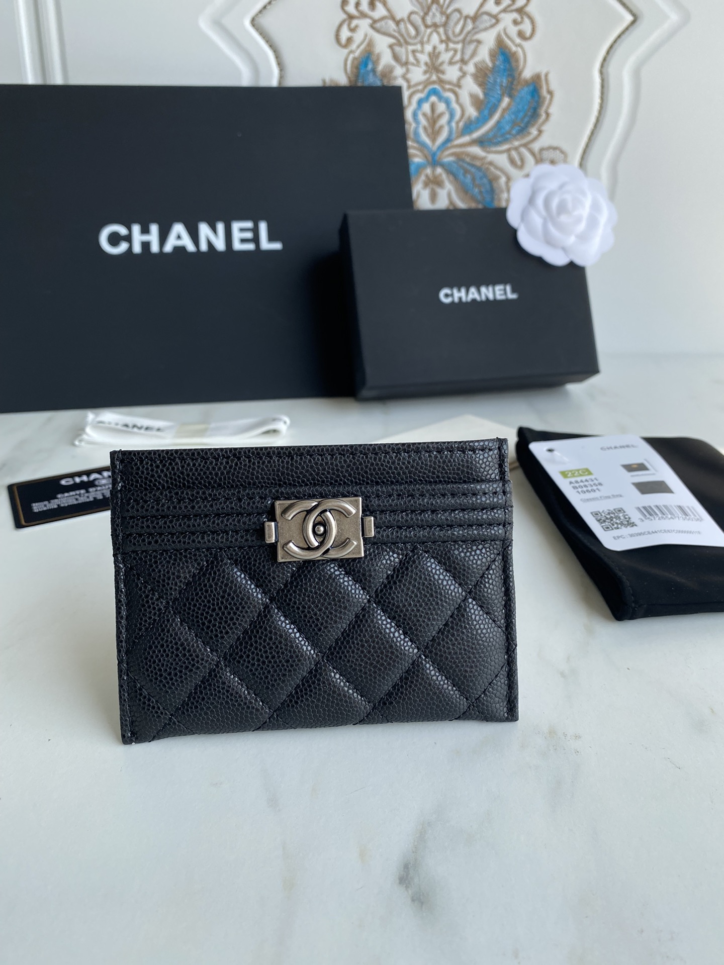 [TOP] CHANEL Leboy Cardholder - GHW&SHW - Black