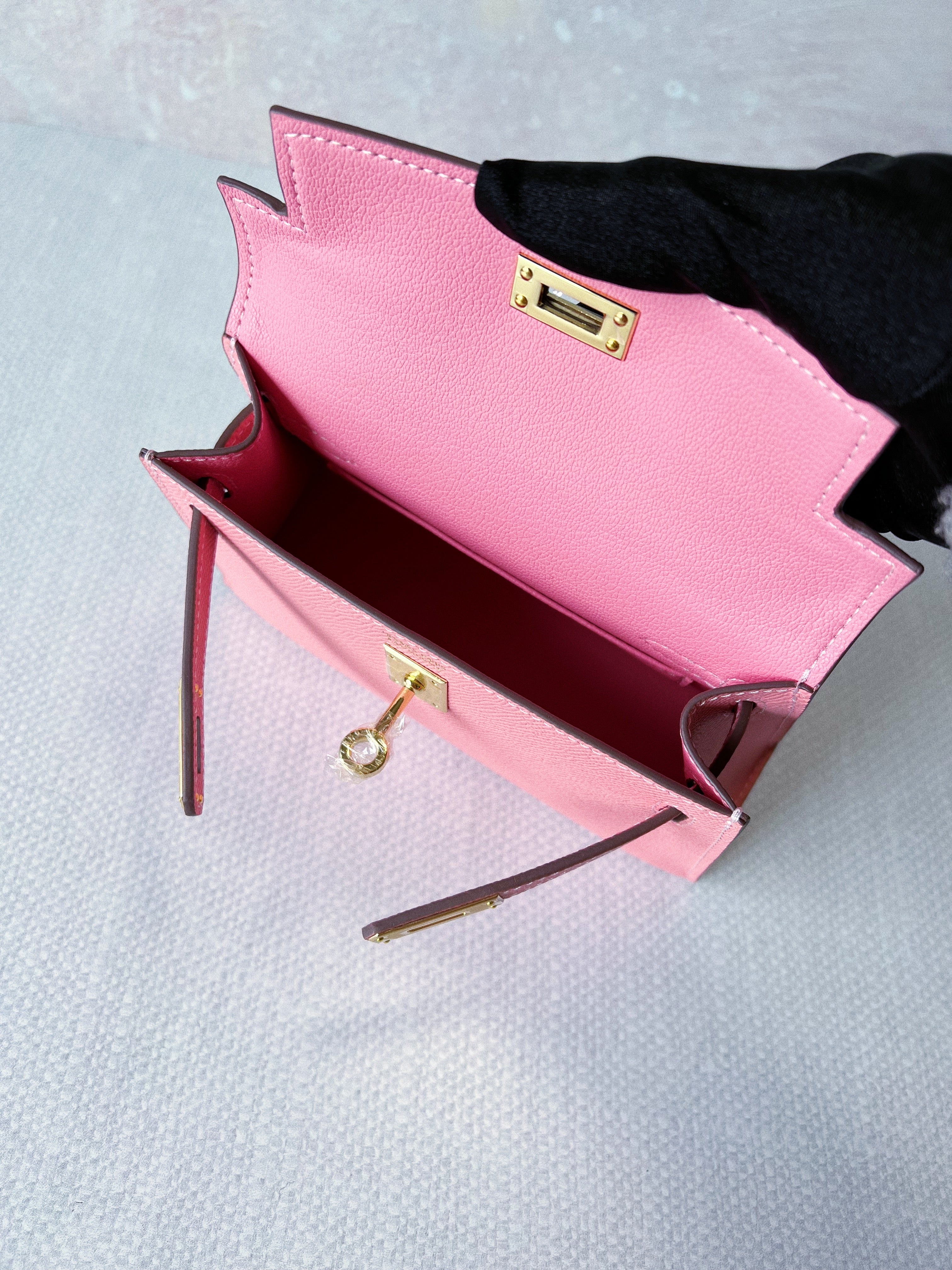 [TOP] HERMES Mini Kelly II Epsom Leather 19cm - Hot Pink