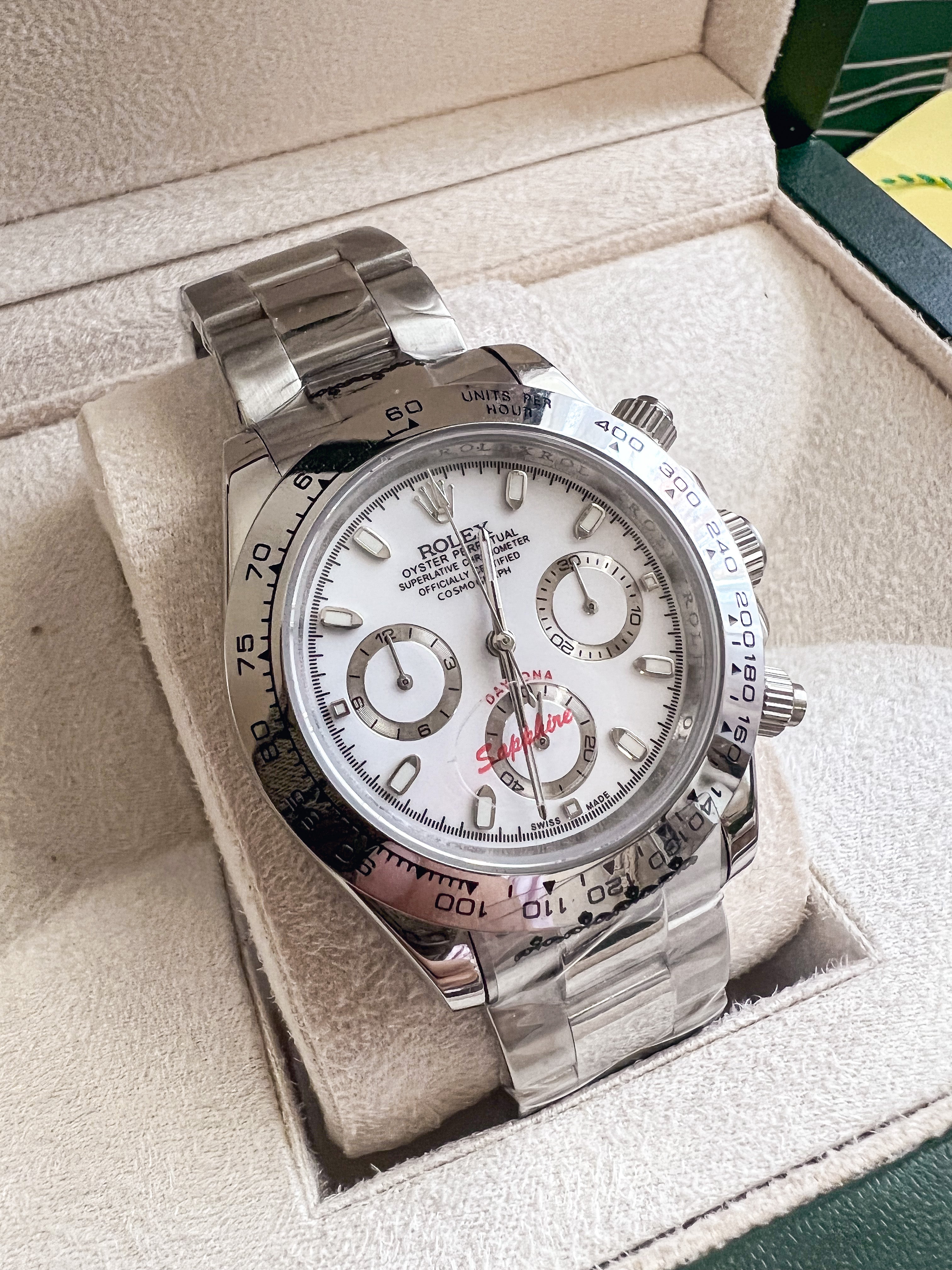[TOP] ROLEX Daytona Chronograph White Dial - Silver