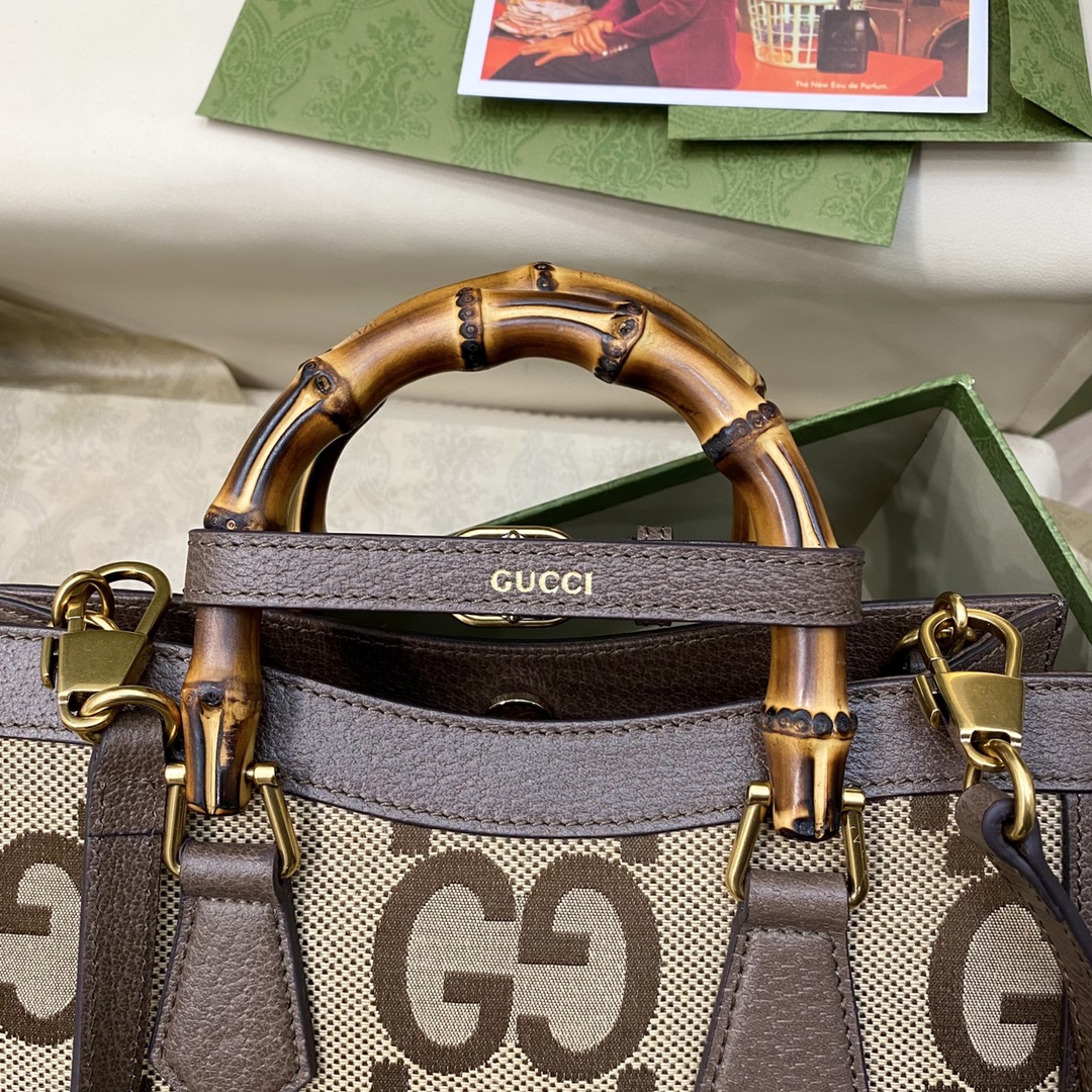 [TOP] GUCCI G*G Diana Double G Pattern Tote Bag-GHW-20x16x10cm/27x24x11cm