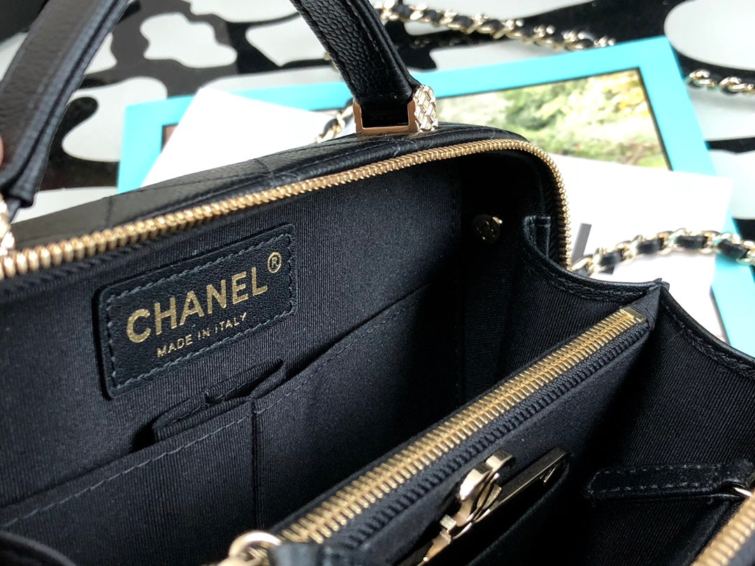 [TOP] CHANEL Vanity With Pull Out Mirror Small  - Black