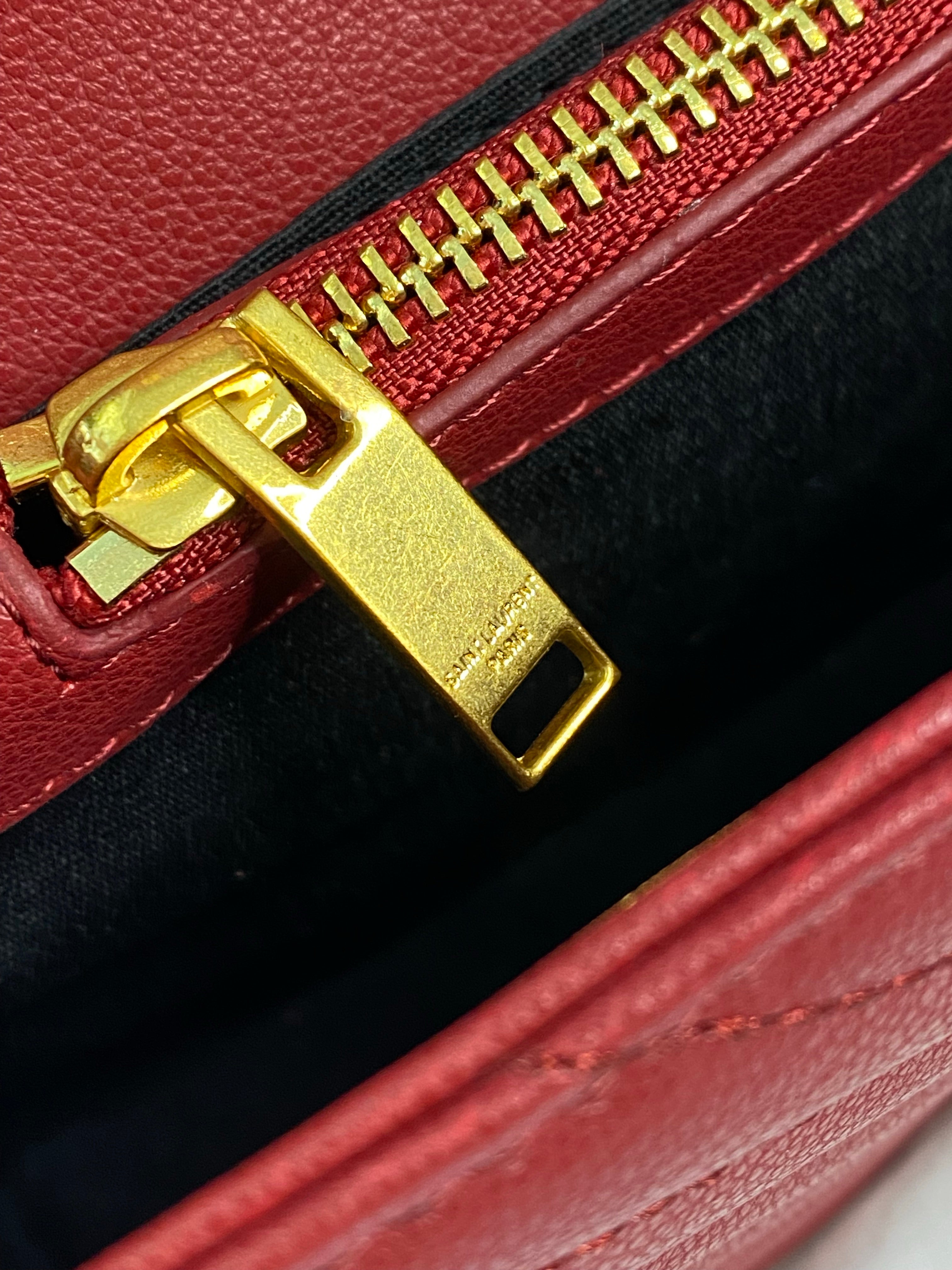 [TOP] Yves Saint Laurent YSL College Medium Bag - Red with GHW