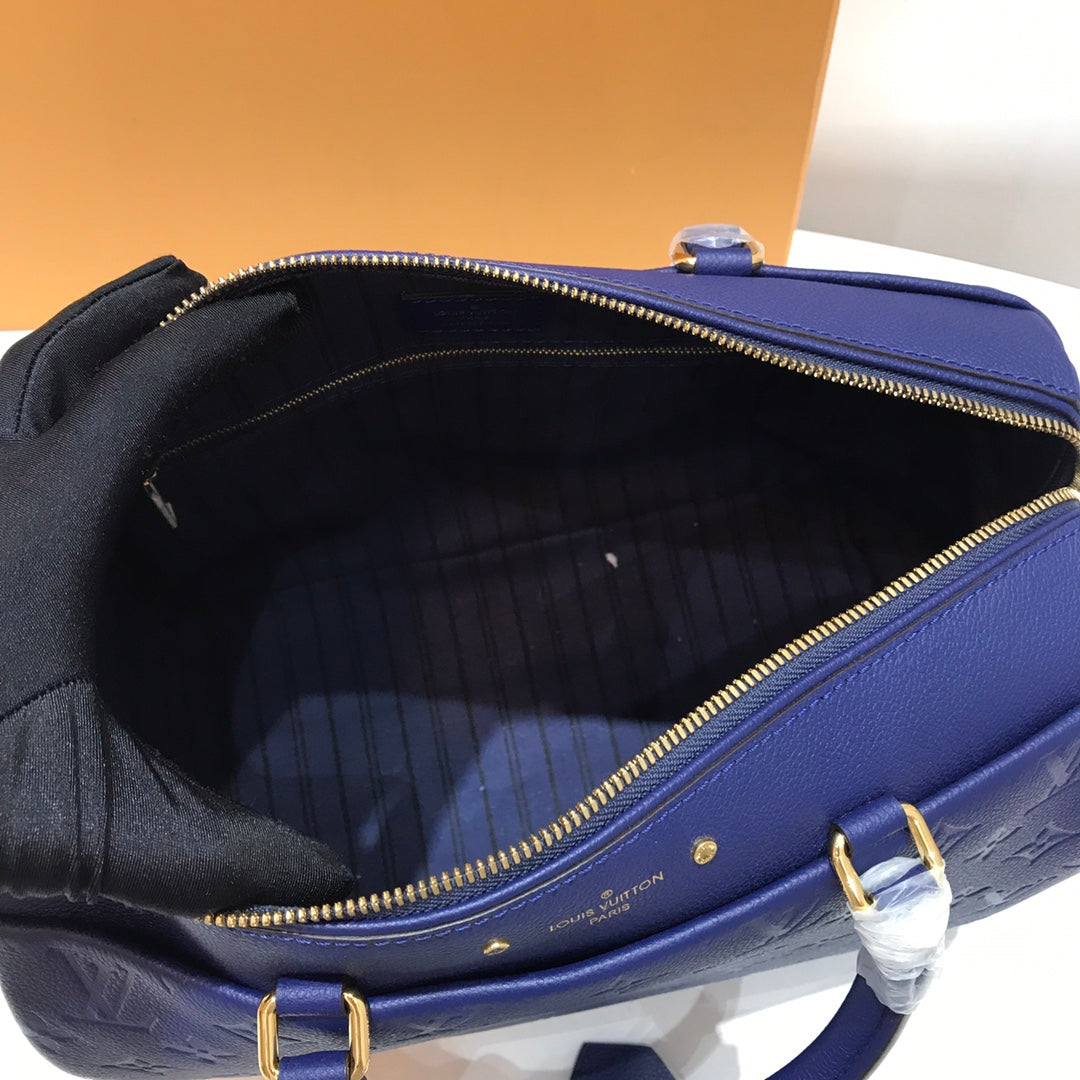 [TOP] Louis Vuitton LV L*V Speedy 30 Empreinte Leather - Dark Blue