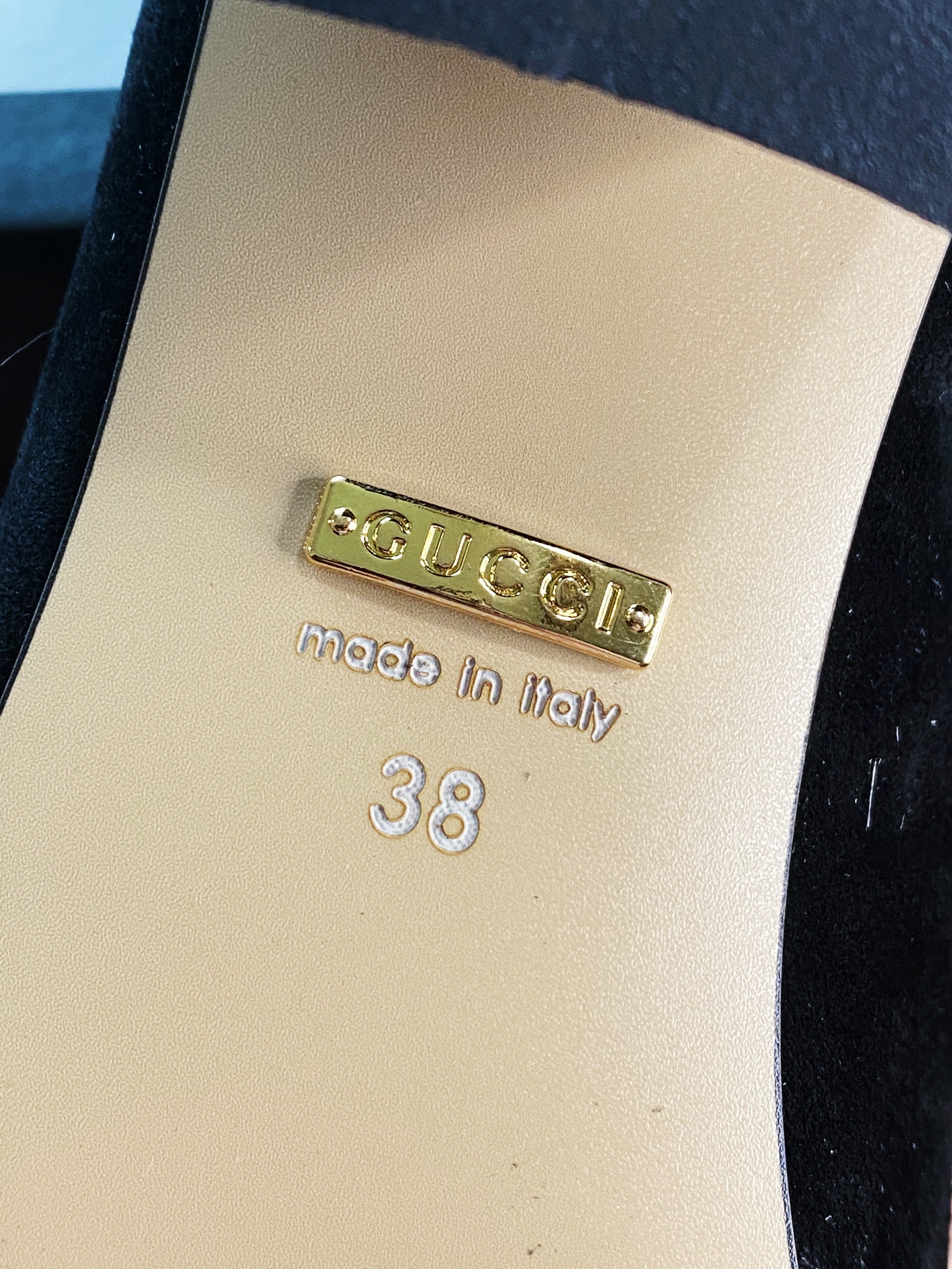 [TOP] GUCCI GG Marmont Suede Pump Midheels - Black