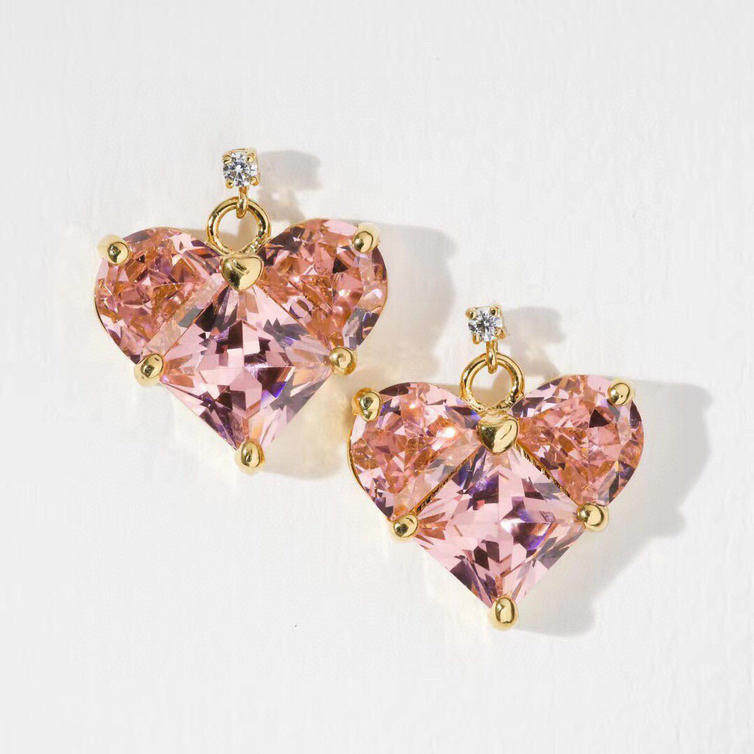 [TOP] CELINE Sakura Pink Crystal Earrings
