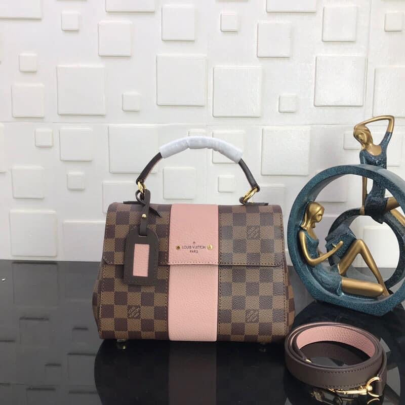[TOP] Louis Vuitton LV L*V Magnolia Damier Ebene Canvas Bond Street 17× 24×9 cm - Pink